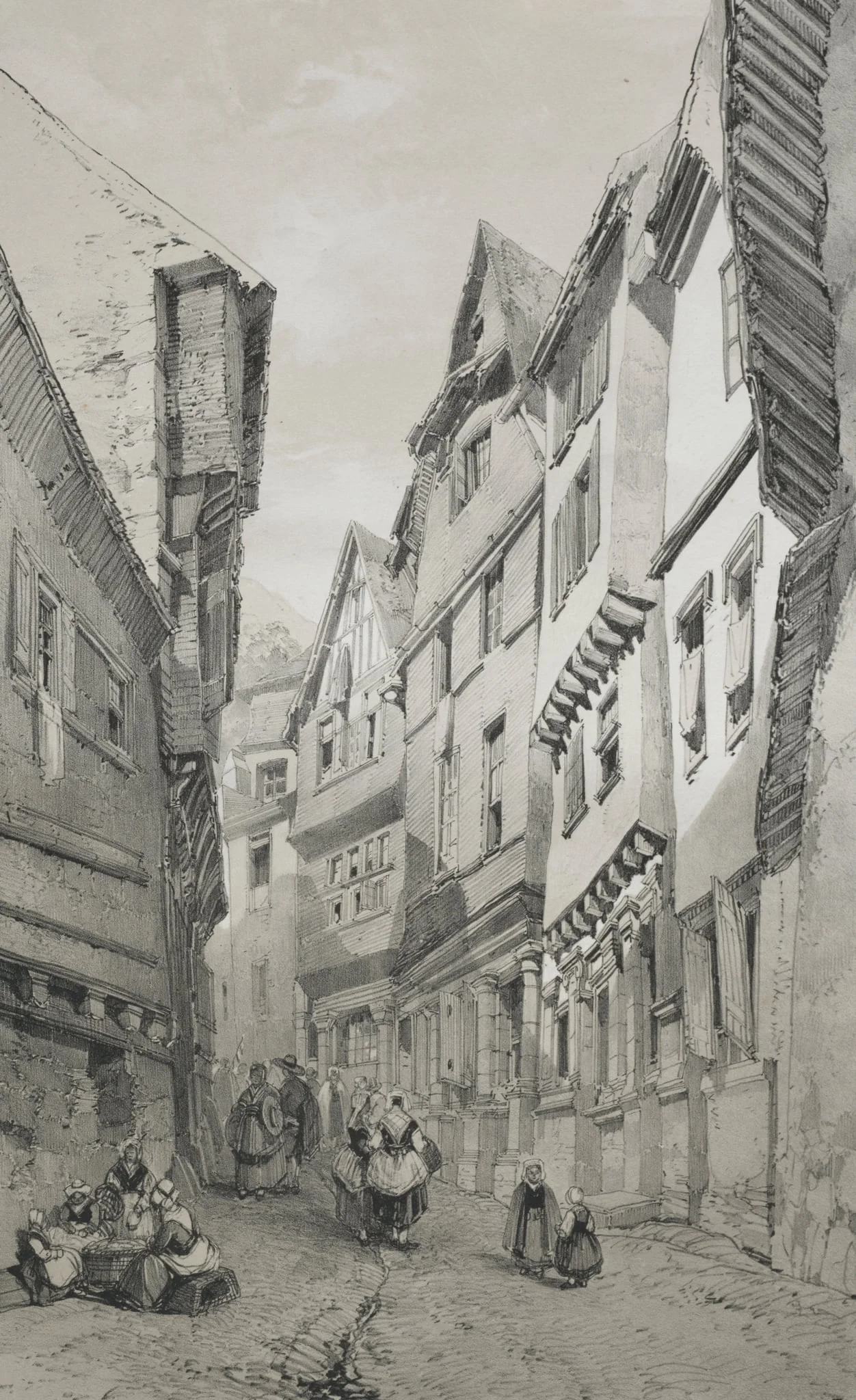 Voyages pittoresques et romantiques dans l'ancienne France.  Bretagne:  Morlaix, by Eugène Ciceri, 1845