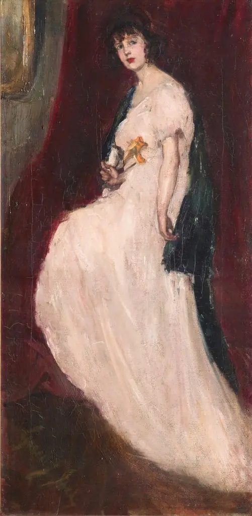 Girl in a pink dress