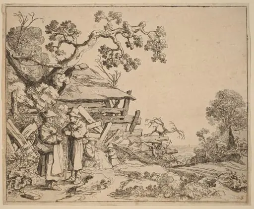 Woman Conversing with a Peasant