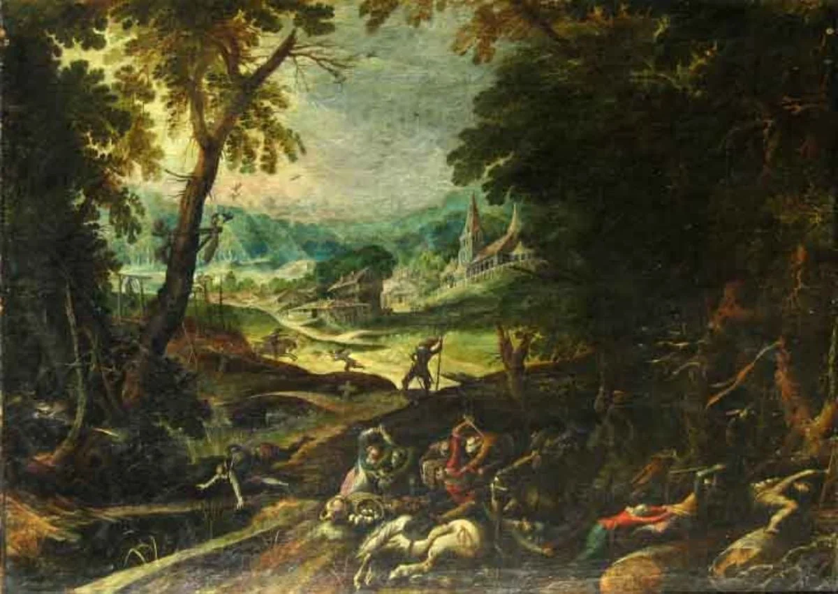 Atacul hoților, by Friedrich Valckenborch, unspecified, 1622