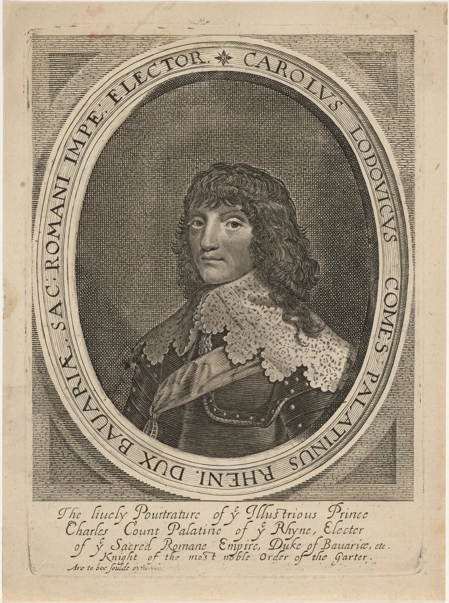 Charles Louis, Elector Palatine, by Robert van Voerst, ink, 1630