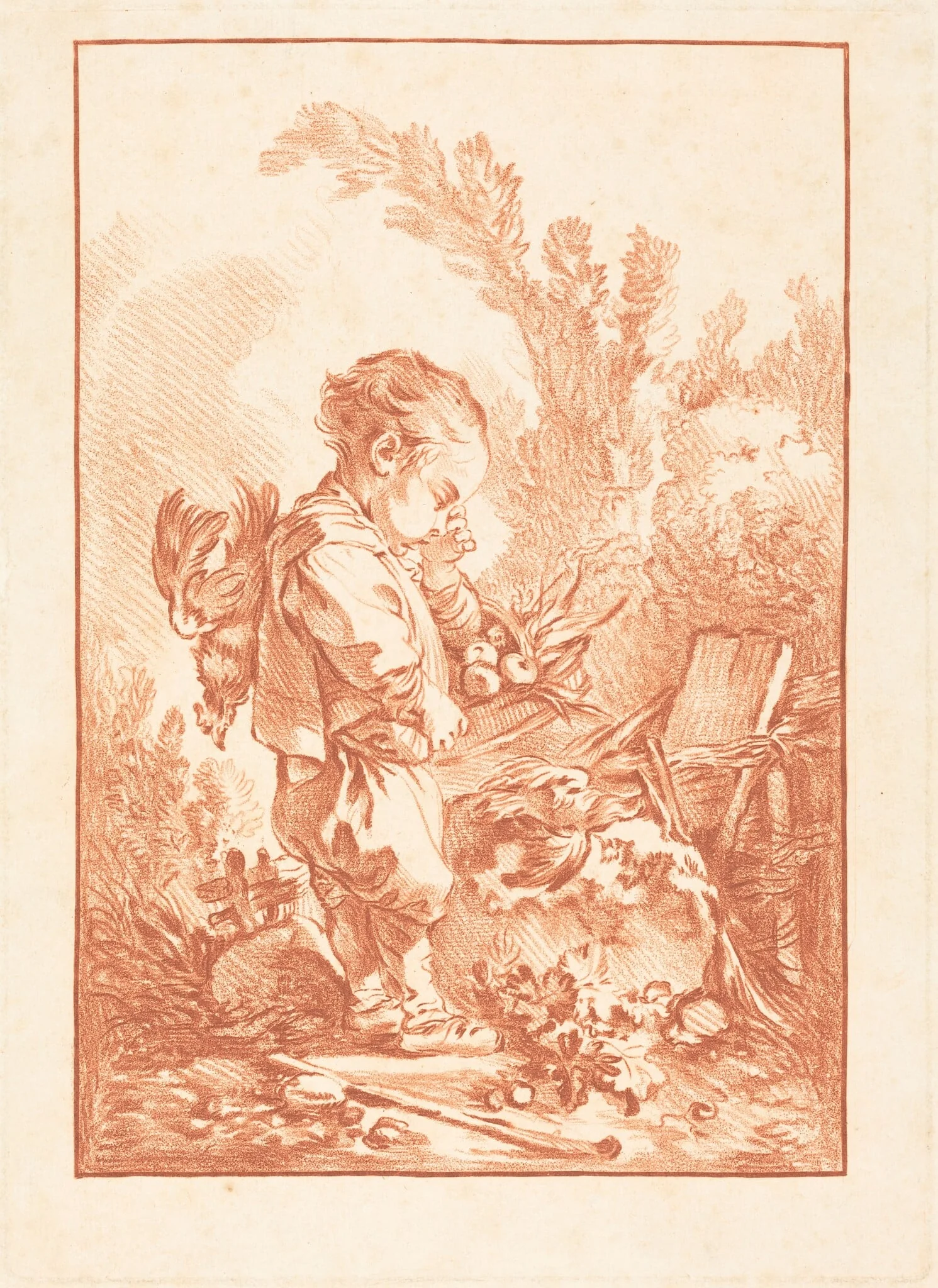 Le Maraudeur (The Thief), by Gilles Demarteau the Elder, chalk, 1769