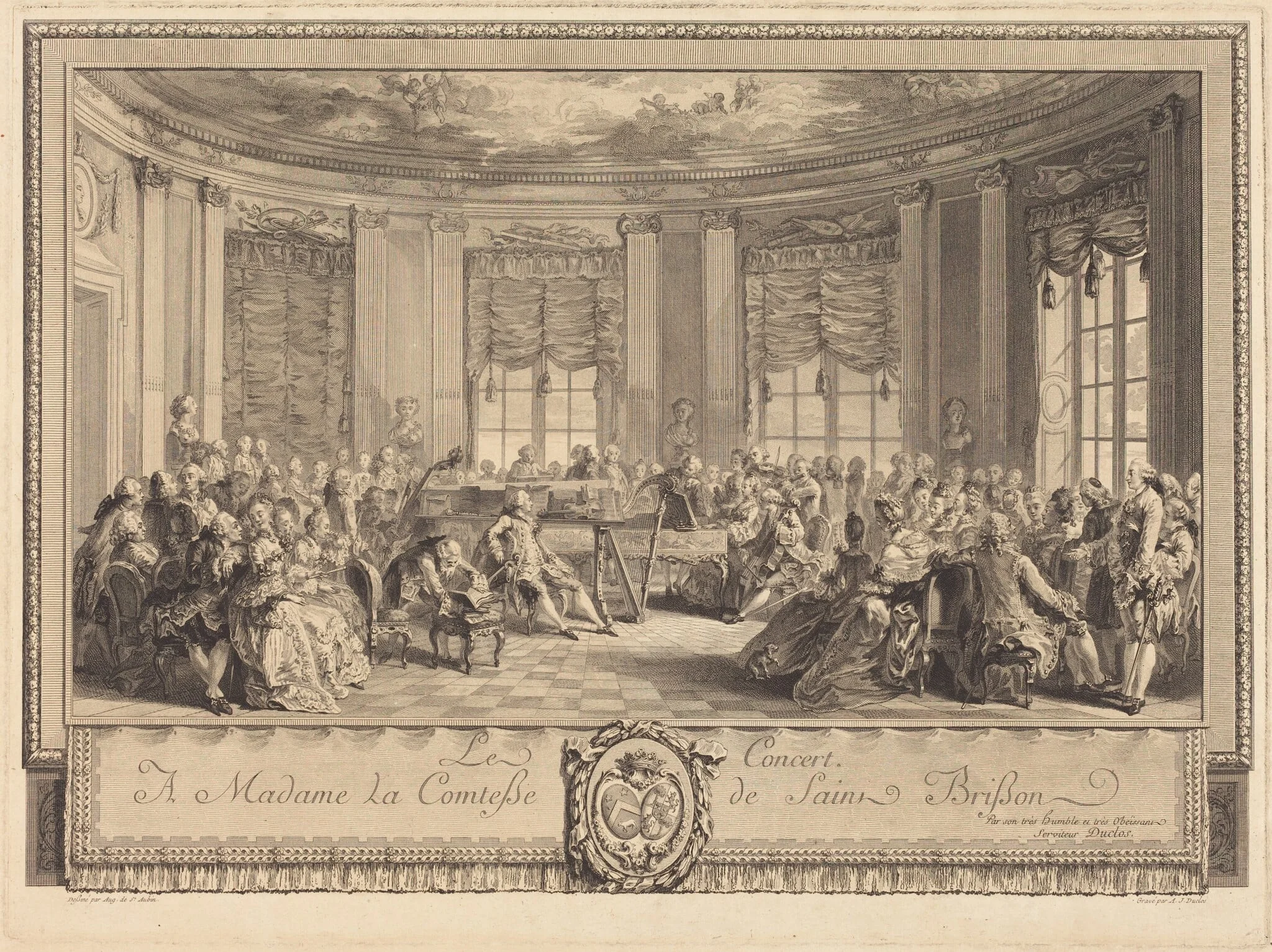Le concert, by Antoine-Jean Duclos, ink, 1774