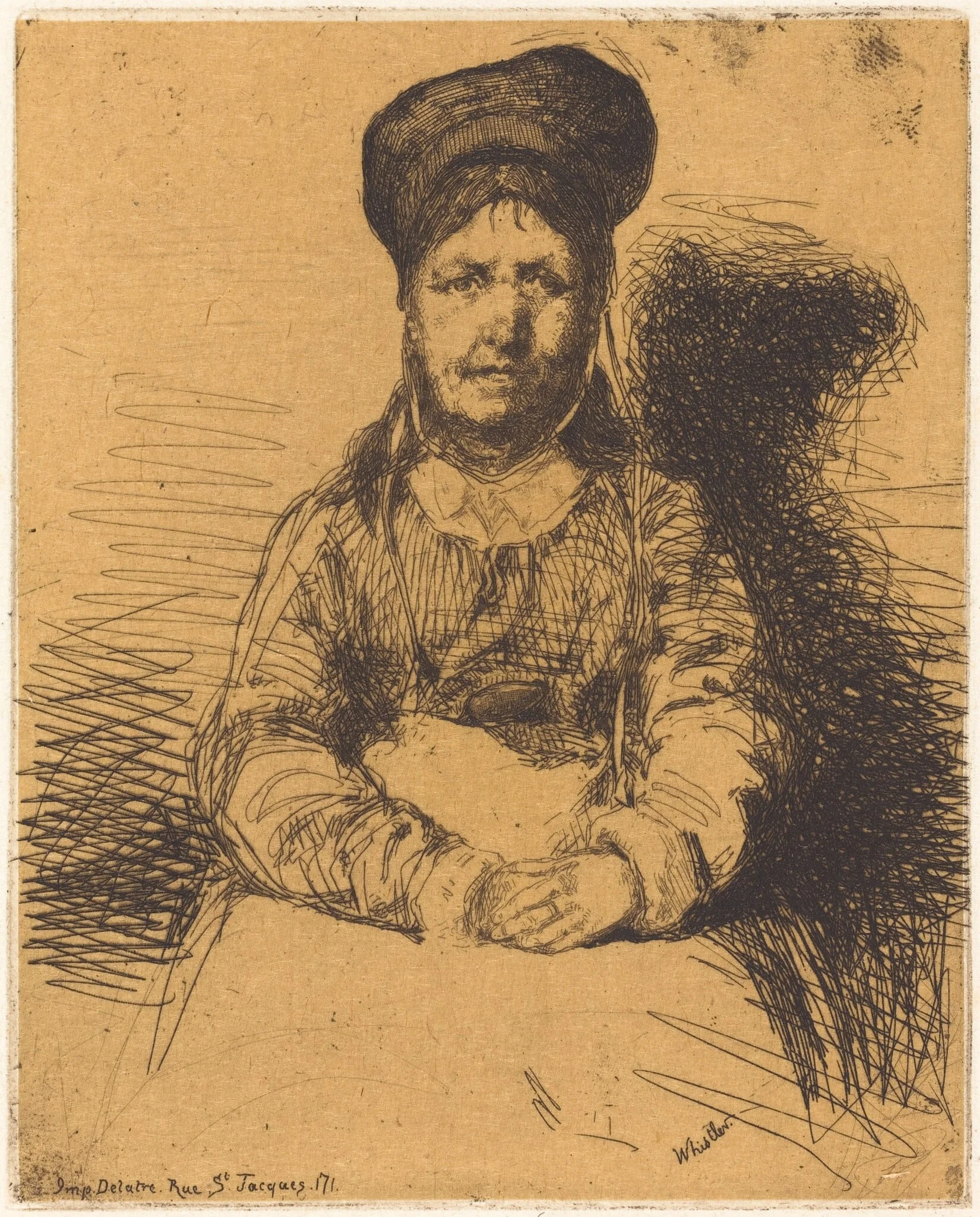 La Rétameuse, by James McNeill Whistler, ink, 1858