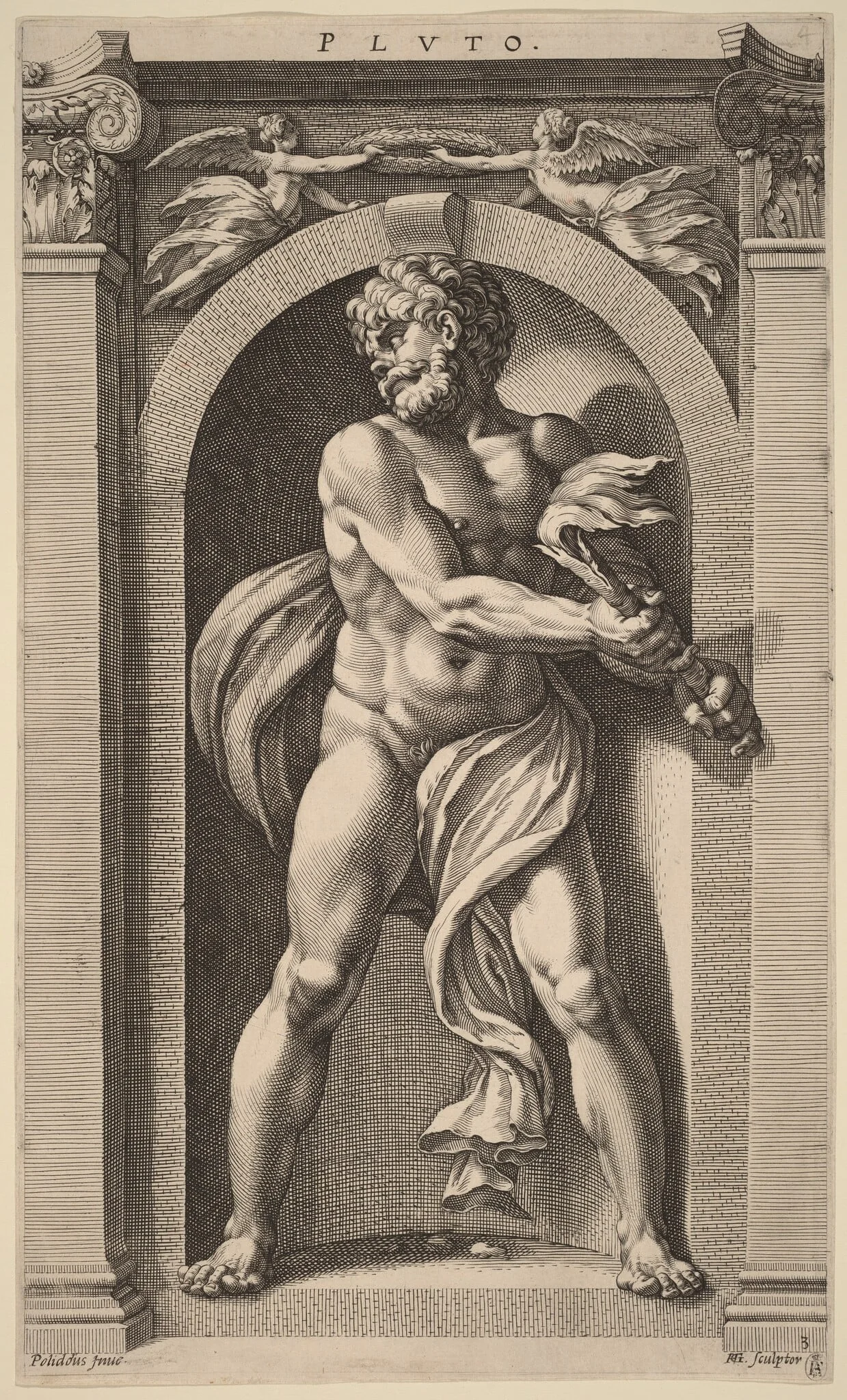 Pluto, by Hendrik Goltzius, ink, 1592