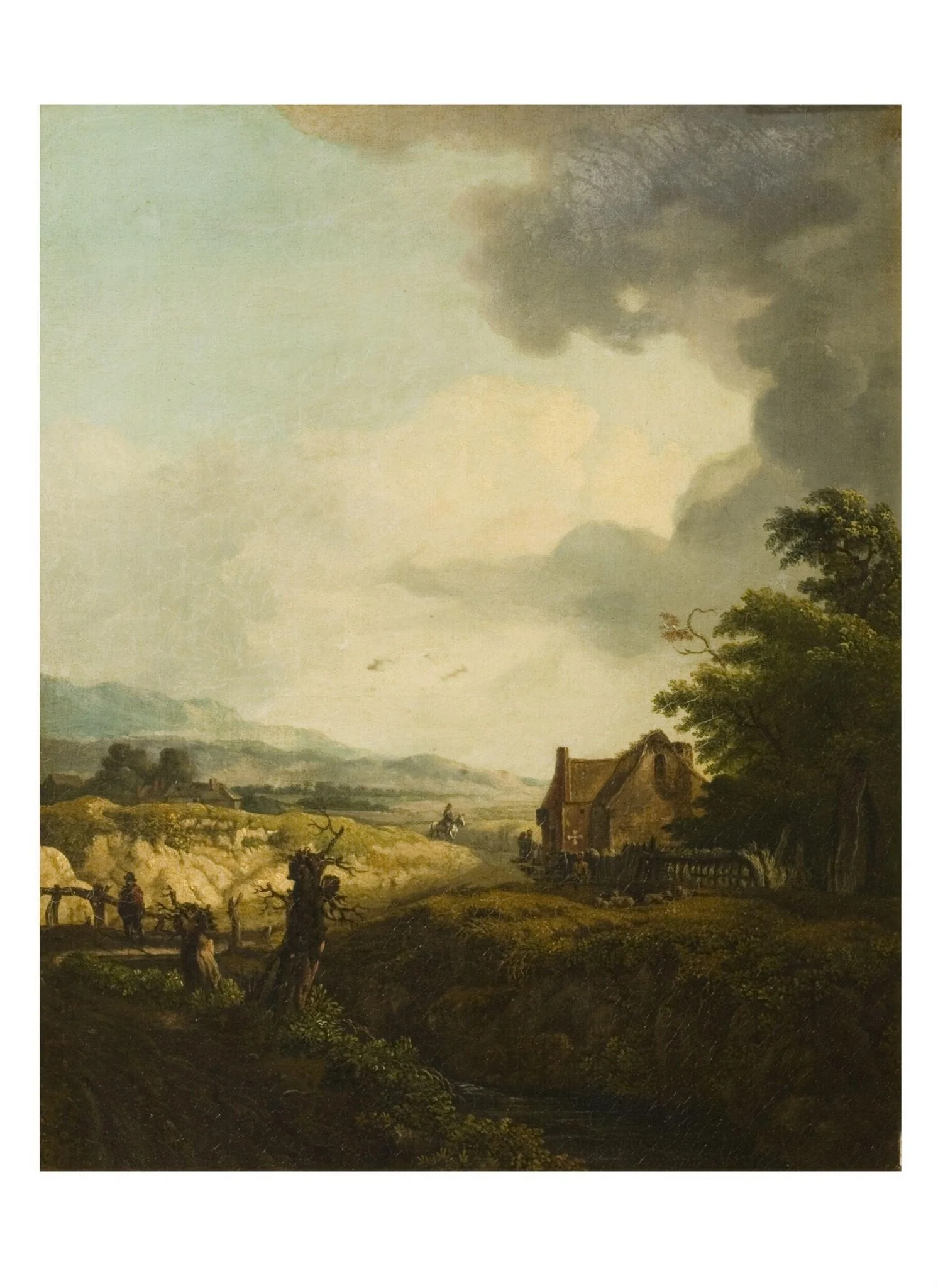 Landscape with an inn, by Jan Wijnants, oil, 1800