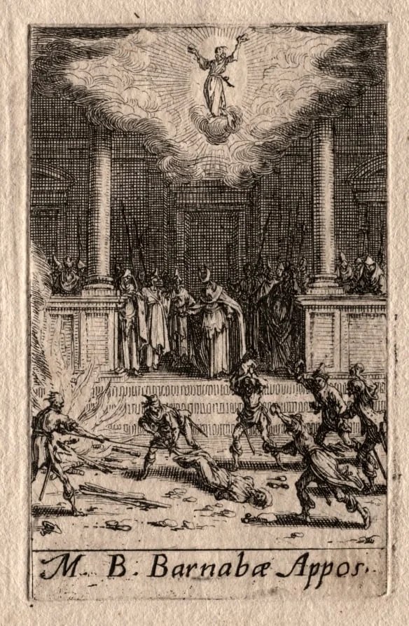 The Martyrdom of the Apostles:  St. Barnabas, by Jacques Callot, 1632