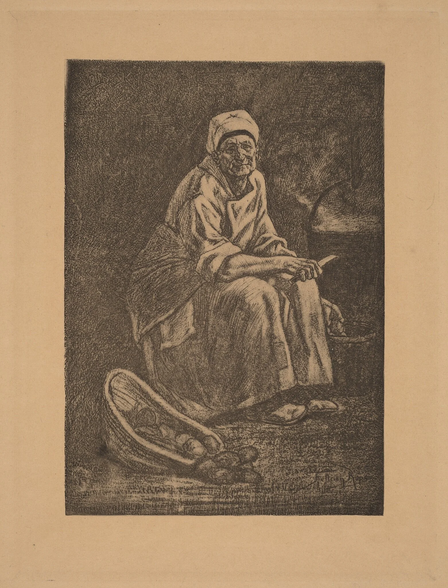 Oude-Kate, by Félicien Rops, ink, 1866