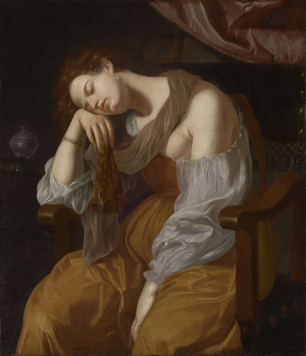 Penitent Mary Magdalene, by Artemisia Gentileschi, oil, 1625