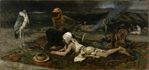 Hindu Snake Charmers, by Mariano Fortuny Marsal, oil, 1869