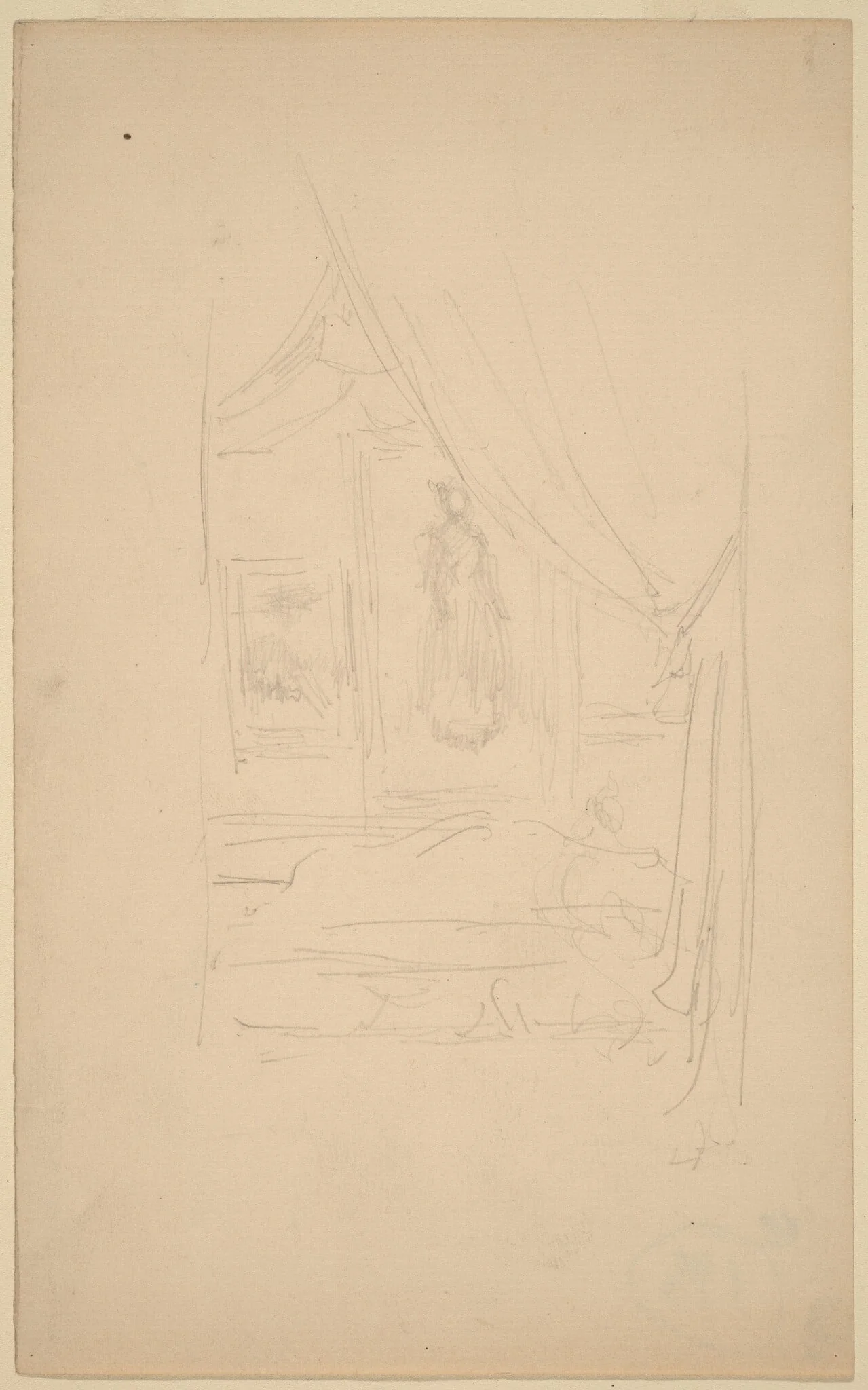 Sketch of Mrs. Godwin's Portrait when hung at the Society of British Artists, by James McNeill Whistler, graphite, 1886