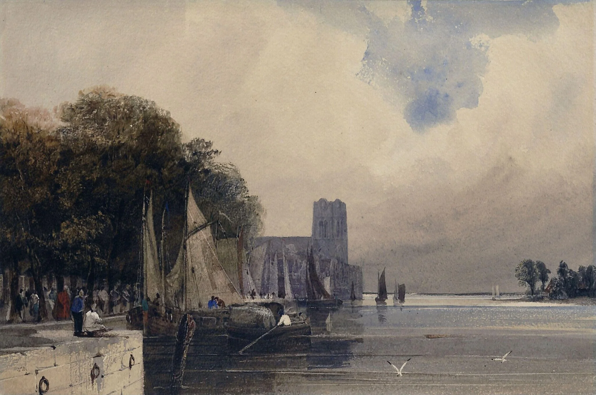 Dordrecht, by Thomas Shotter Boys, watercolor, 1850