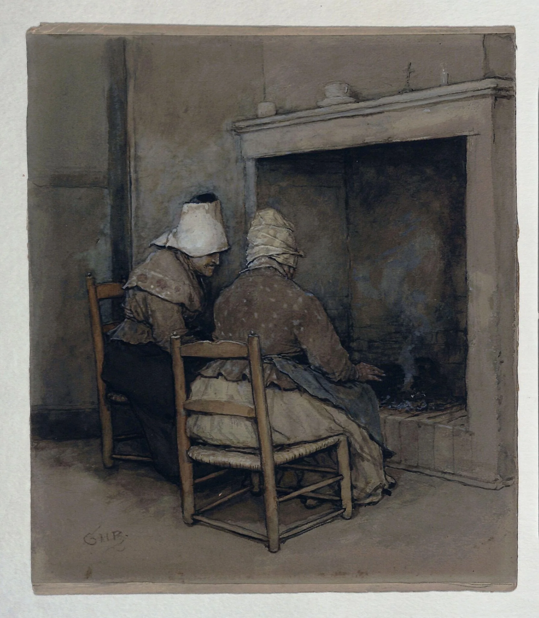 Old Cronies, by Boughton, watercolor, 1850