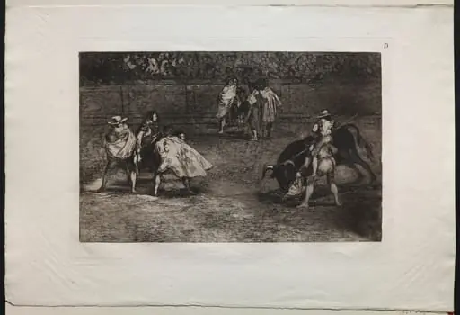 Bullfights:  A Bullfighter Mounted on the Shoulders of an Assistant, Spearing a Bull
