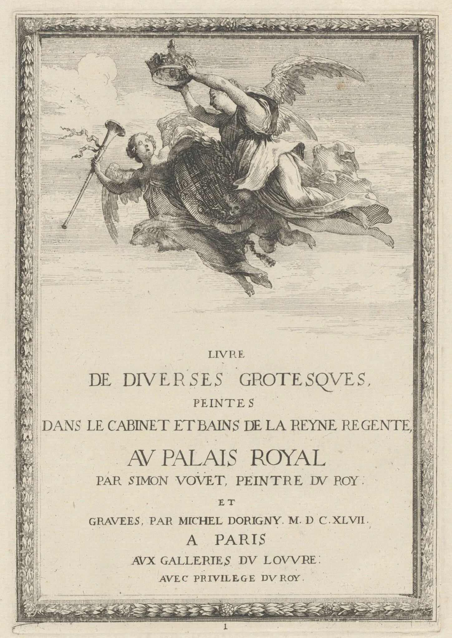 Title Page, by Michel Dorigny, ink, 1647