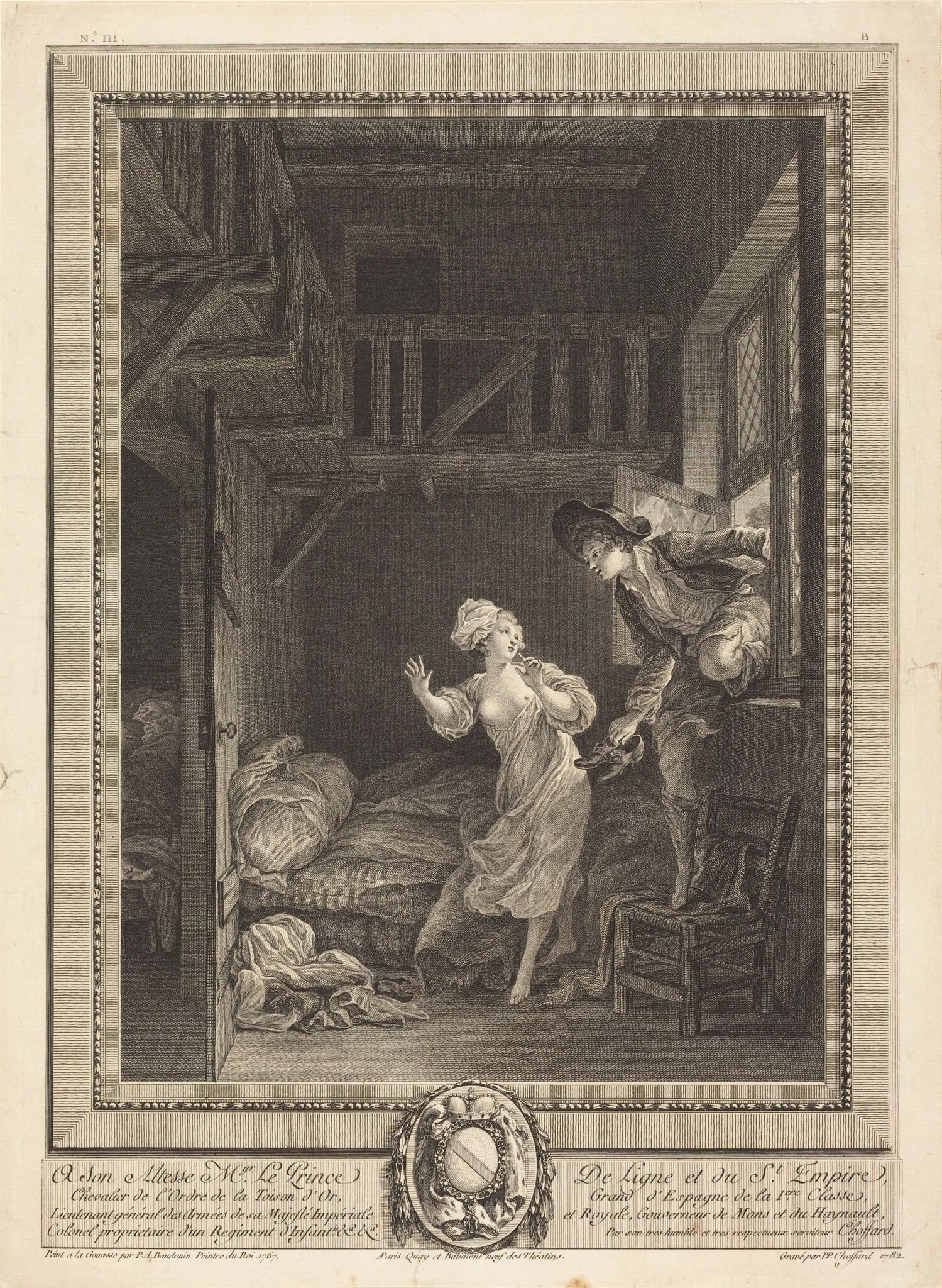 Marchez tout doux, parlez tout bas, by Pierre-Philippe Choffard, ink, 1782