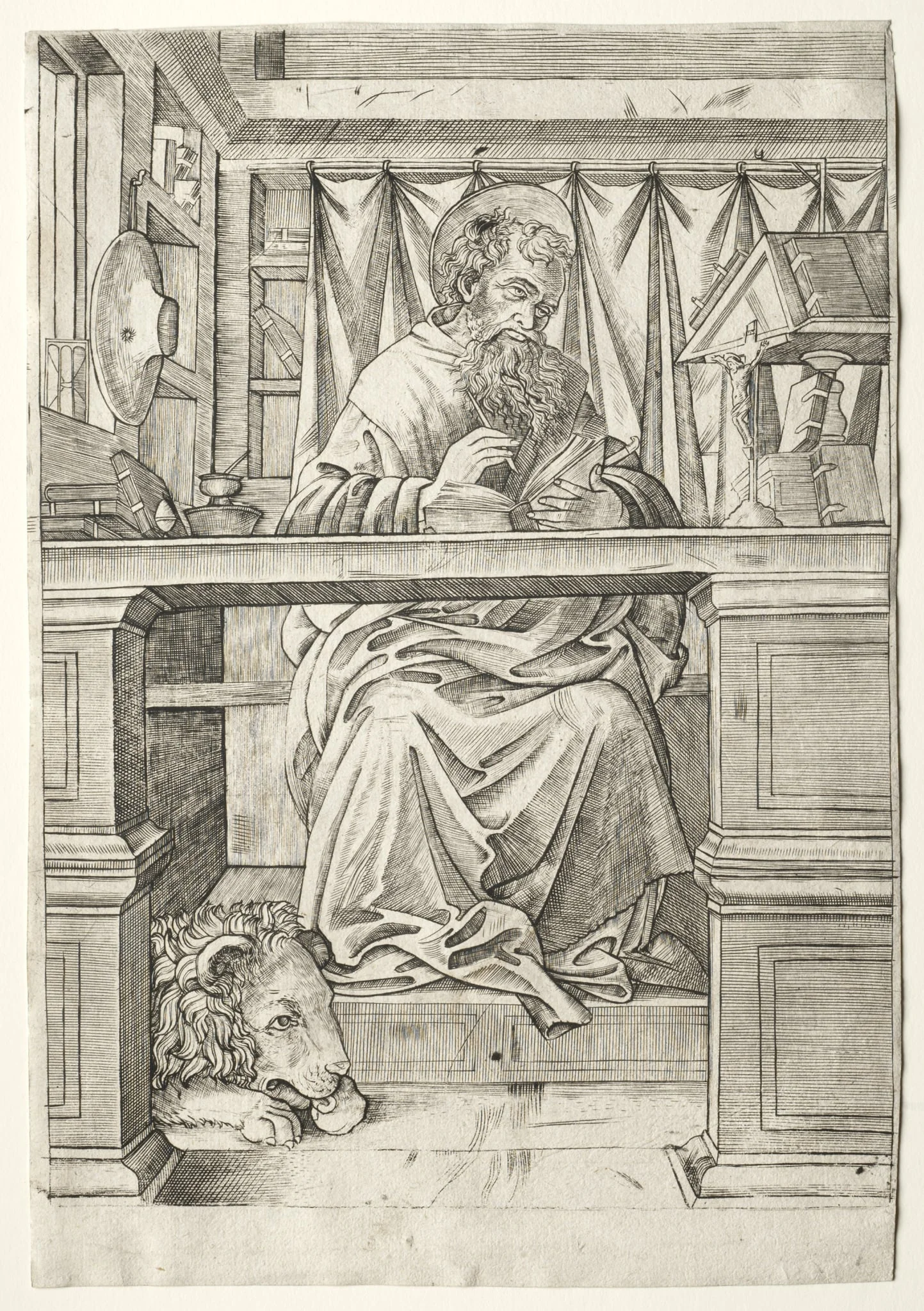 St. Jerome in His Study, by Giovanni Antonio da Brescia, 1510