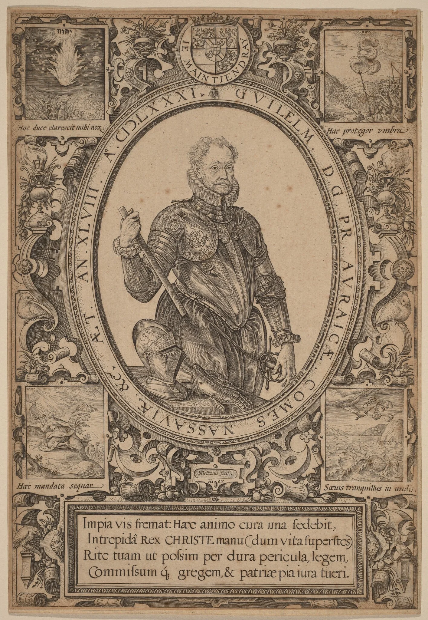 William, Count of Nassau, Prince of Orange, by Hendrik Goltzius, ink, 1581