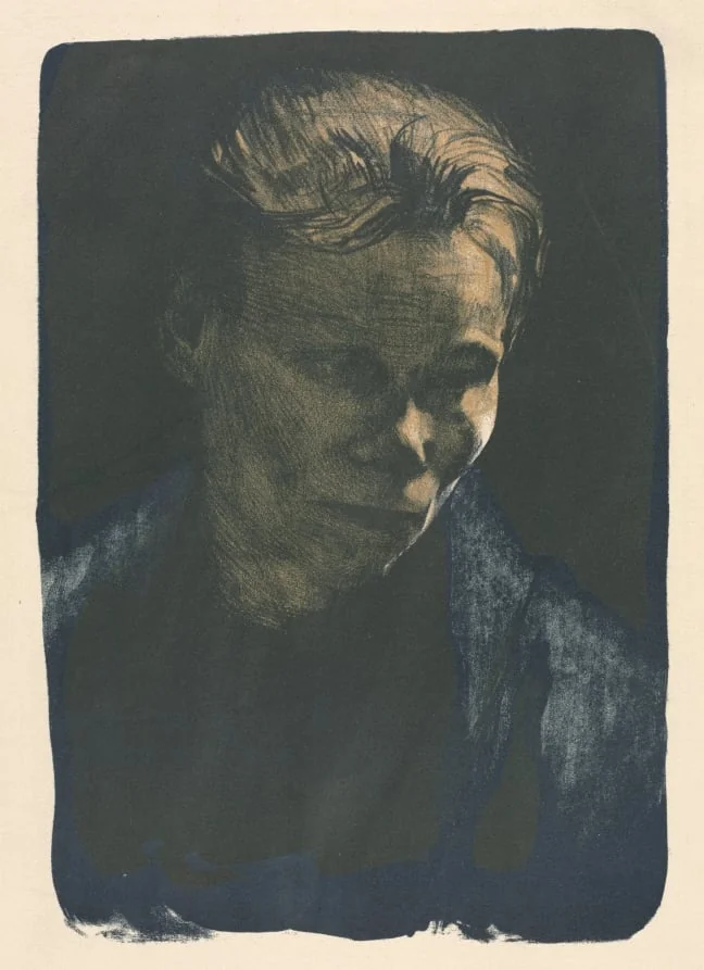 Working Woman with Blue Shawl, by Käthe Kollwitz, 1903