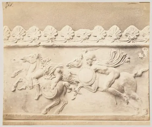 Combat between an Amazon and a Greek warrior, bas-relief in terra cotta