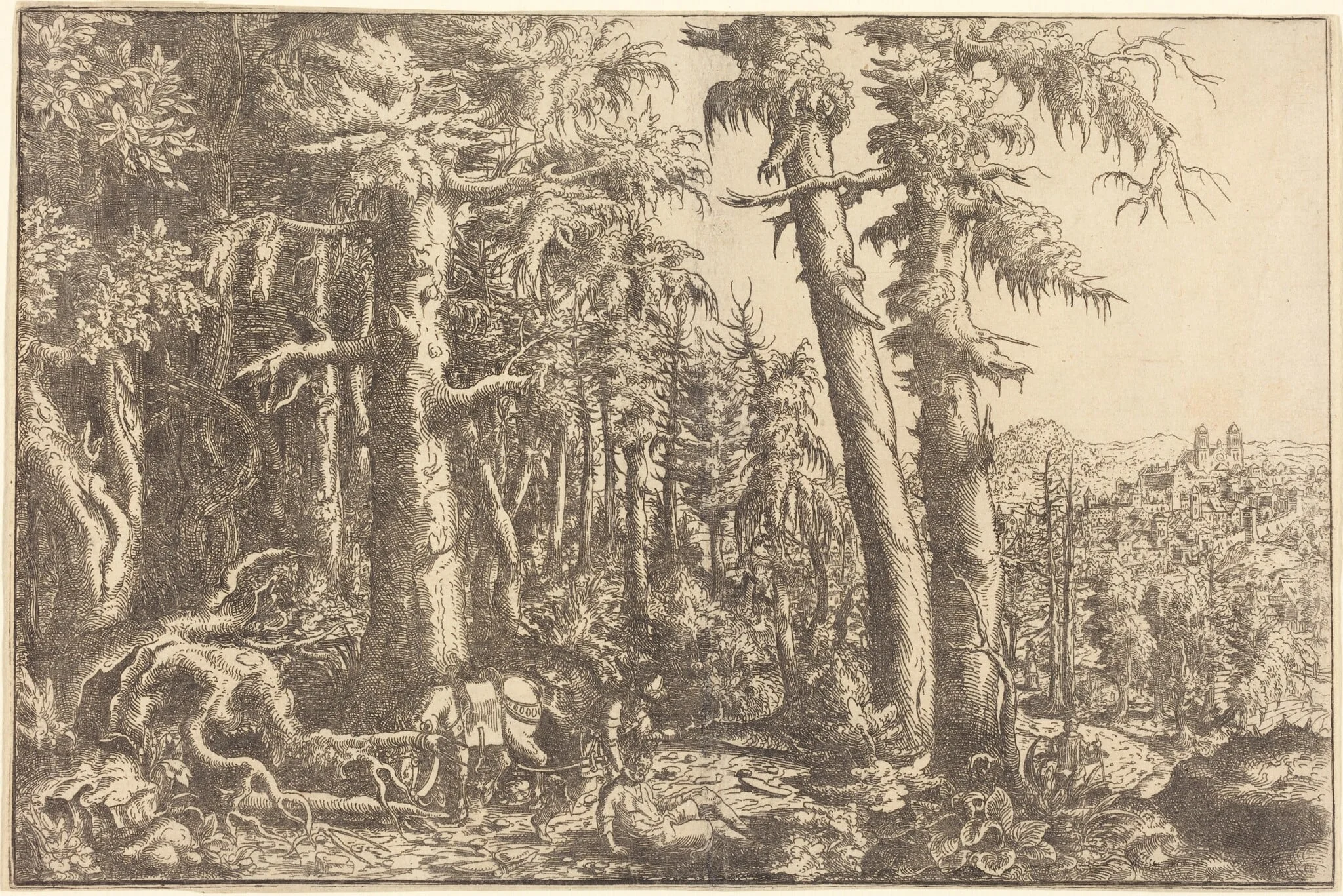 The Good Samaritan, by Hanns Lautensack, ink, 1558