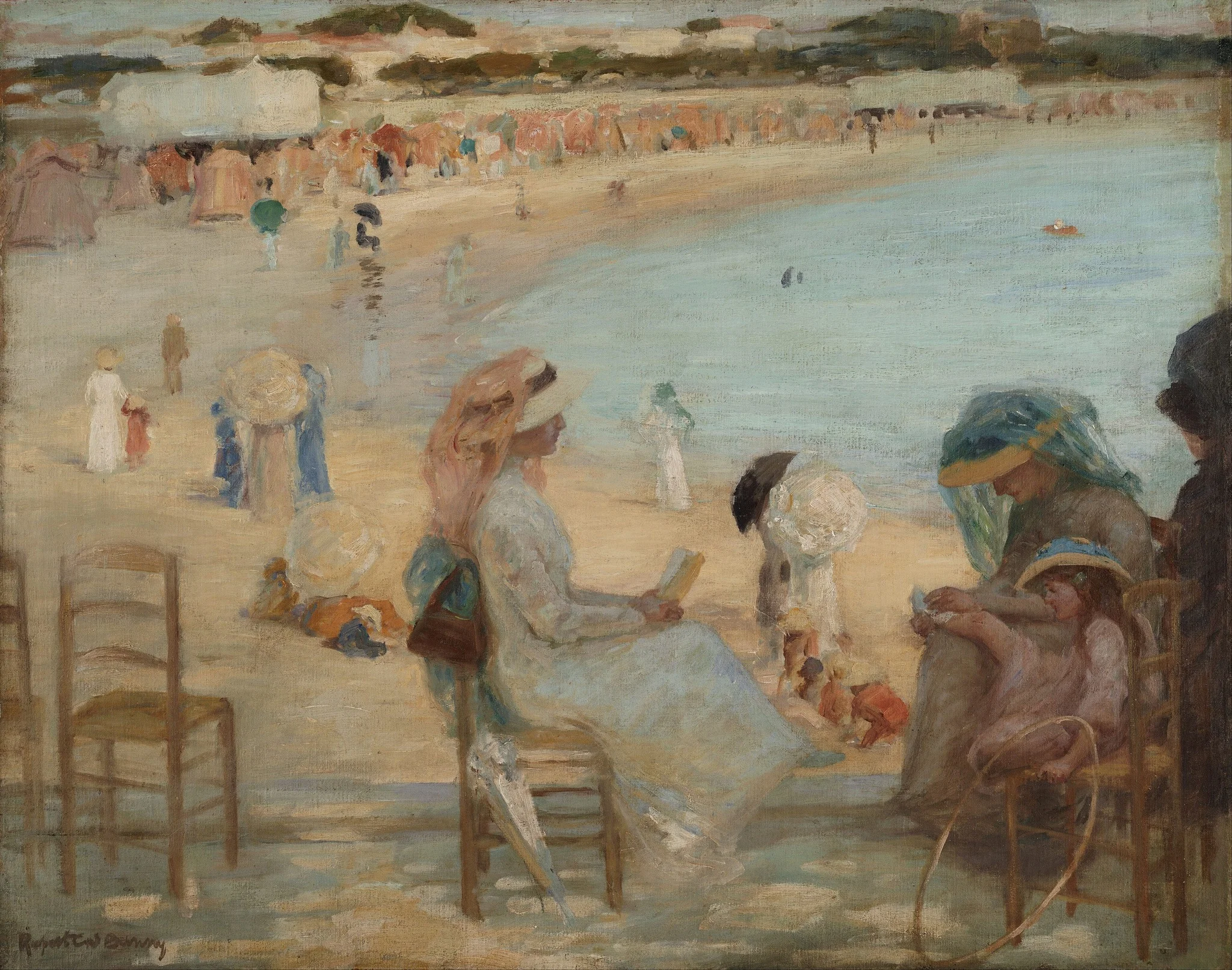 On the beach (Royan), by Rupert Bunny, oil, 1908
