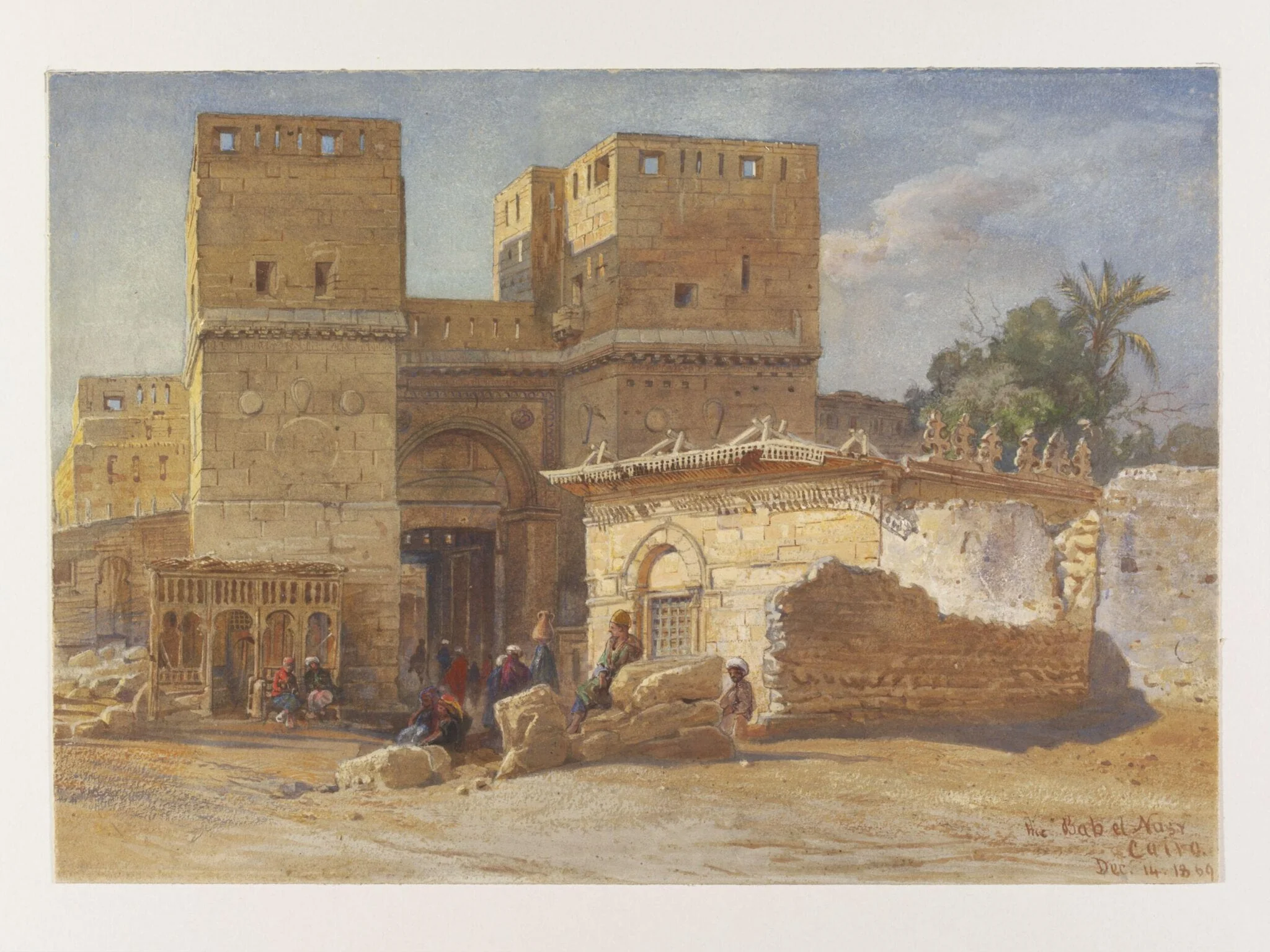 The Bab el Nasr. Cairo, by Frank Dillon, watercolor, 13