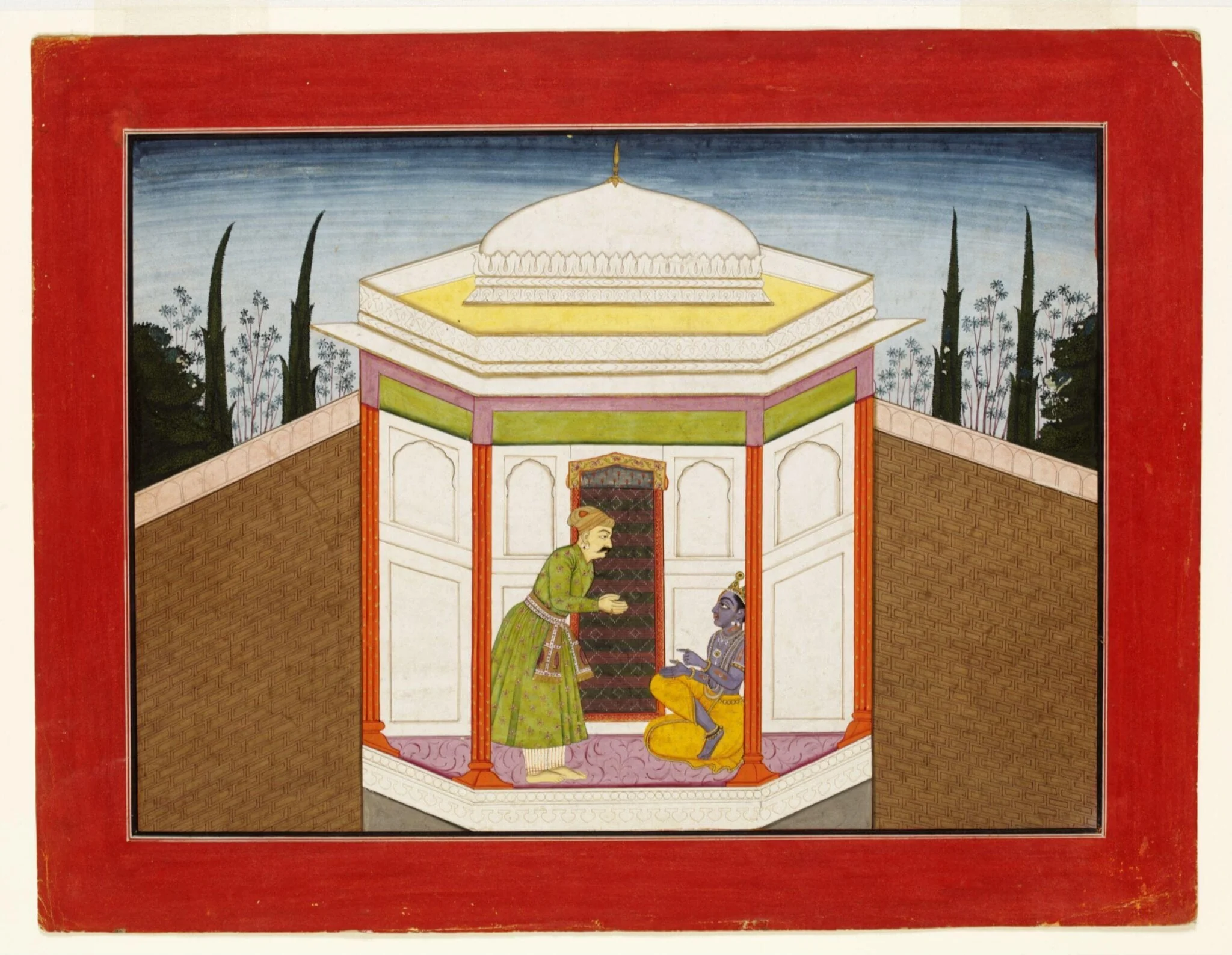 Krishna and Udho, by Unknown, paint, 1760