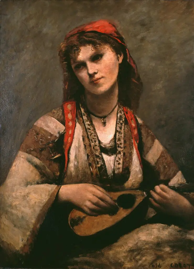 Gypsy Girl with Mandolin.