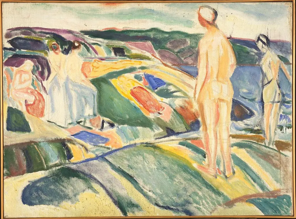 Bathing Women on Rocks