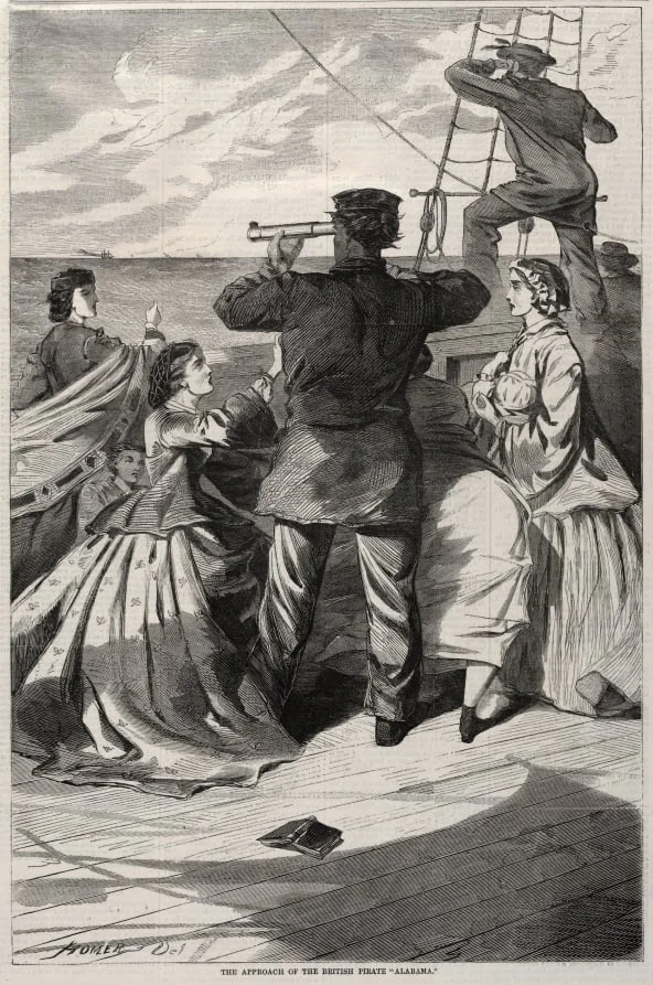 The Approach of the British Pirate "Alabama", by Winslow Homer, 1863