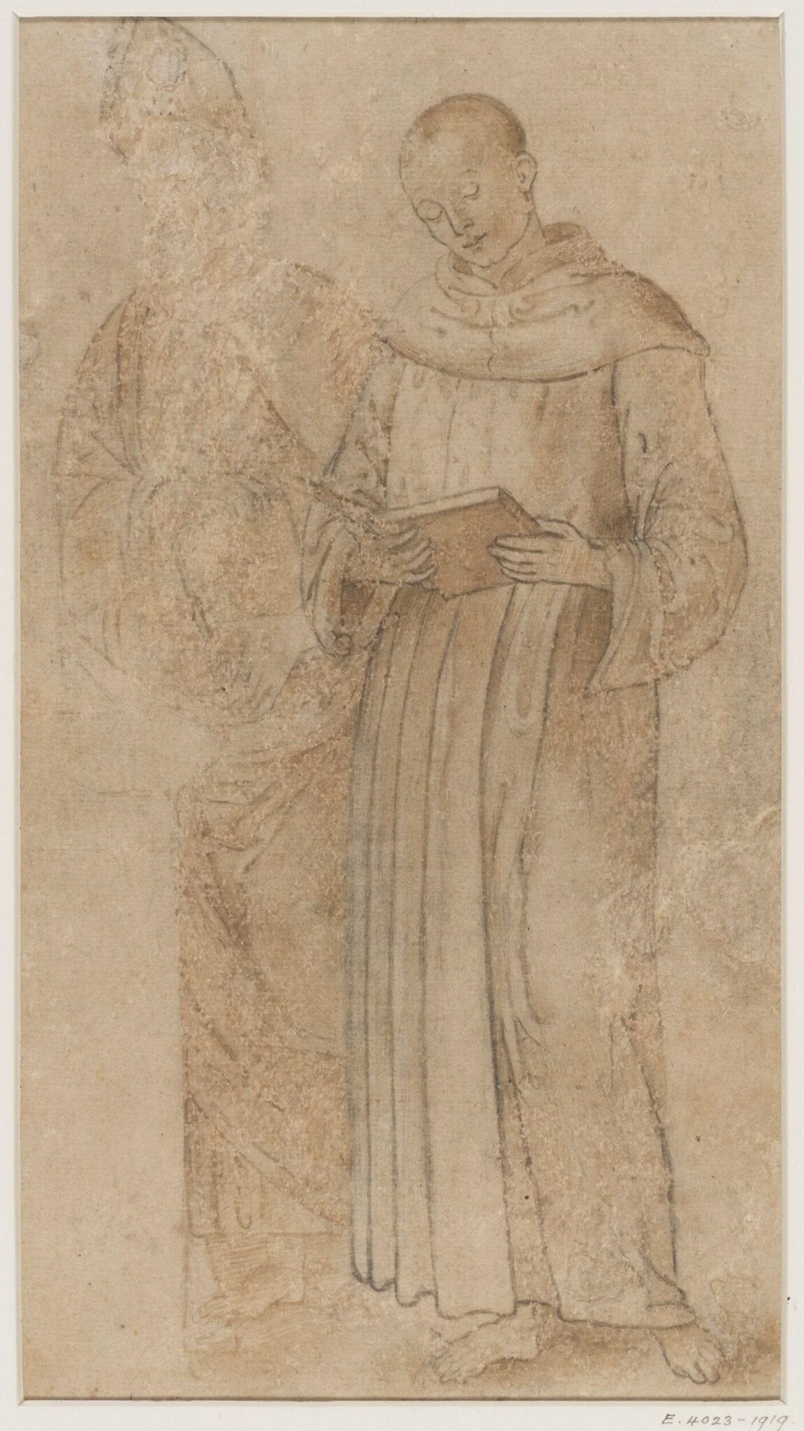 A Saint reading ; on his right stands a bishop, by Pietro Perugino, 1450
