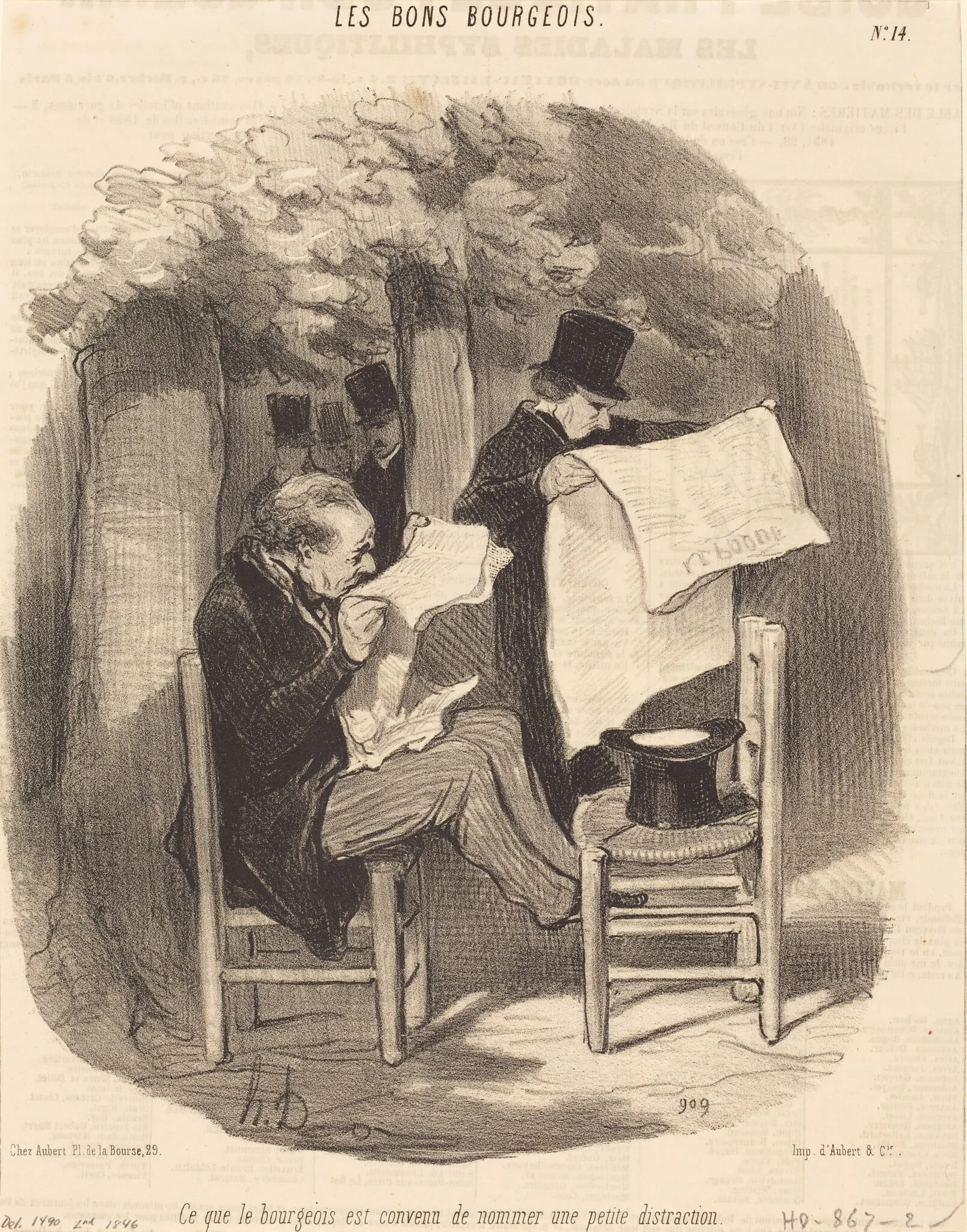 Ce que le bourgeois est convenu de nommer une... distraction, by Honoré Daumier, ink, 1846