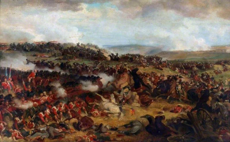 The Battle of Waterloo: The British Squares Receiving the Charge of the French Cuirassiers