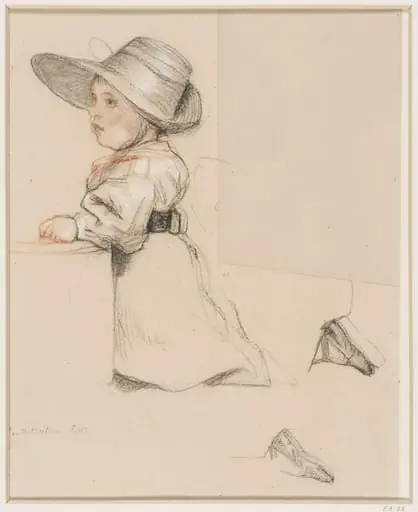 Study of a kneeling child