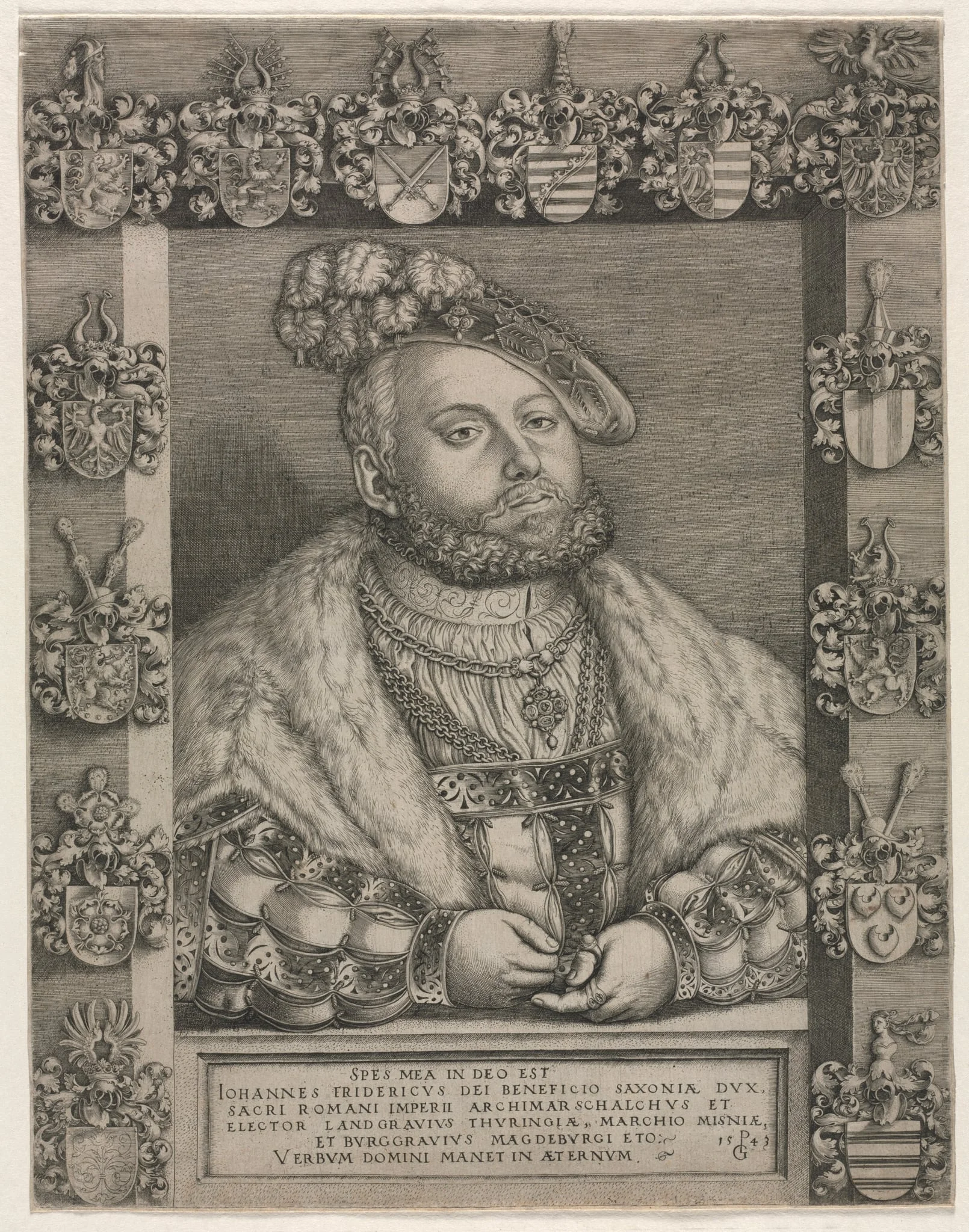 Portrait of John Frederick I, "The Magnanimous," Elector of Saxony, by Georg Pencz, 1543