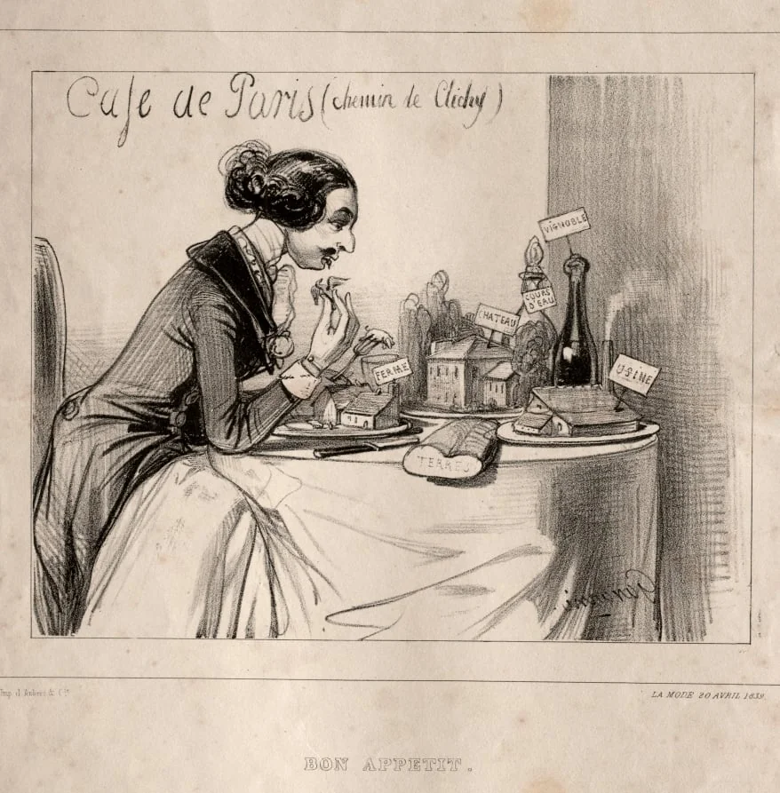 Croquis Fantastique:  Bon Appetit, by Paul Gavarni, 1839