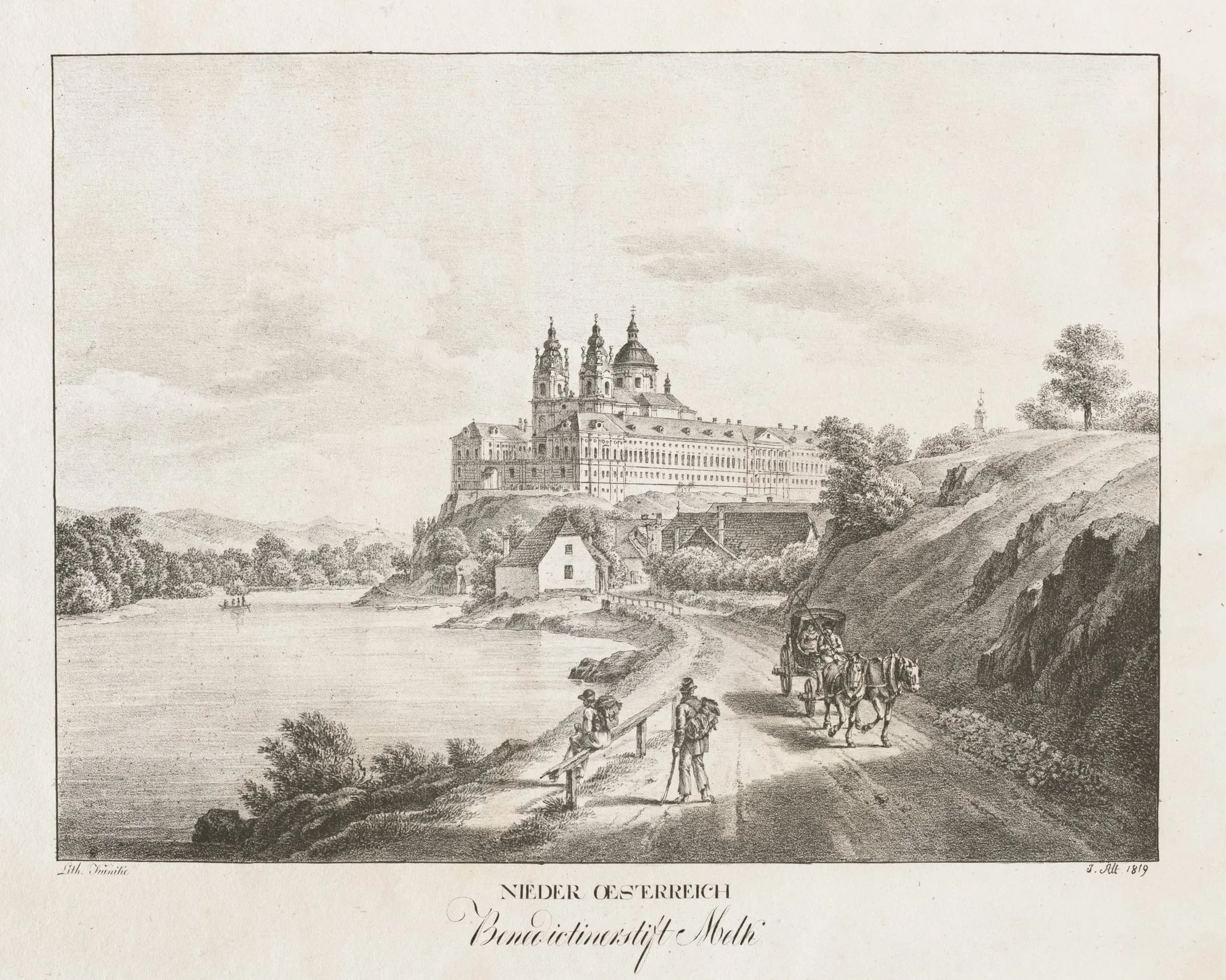 Nieder-oesterreich, Benedictinerstift Melk, by Jakob Alt, 1819