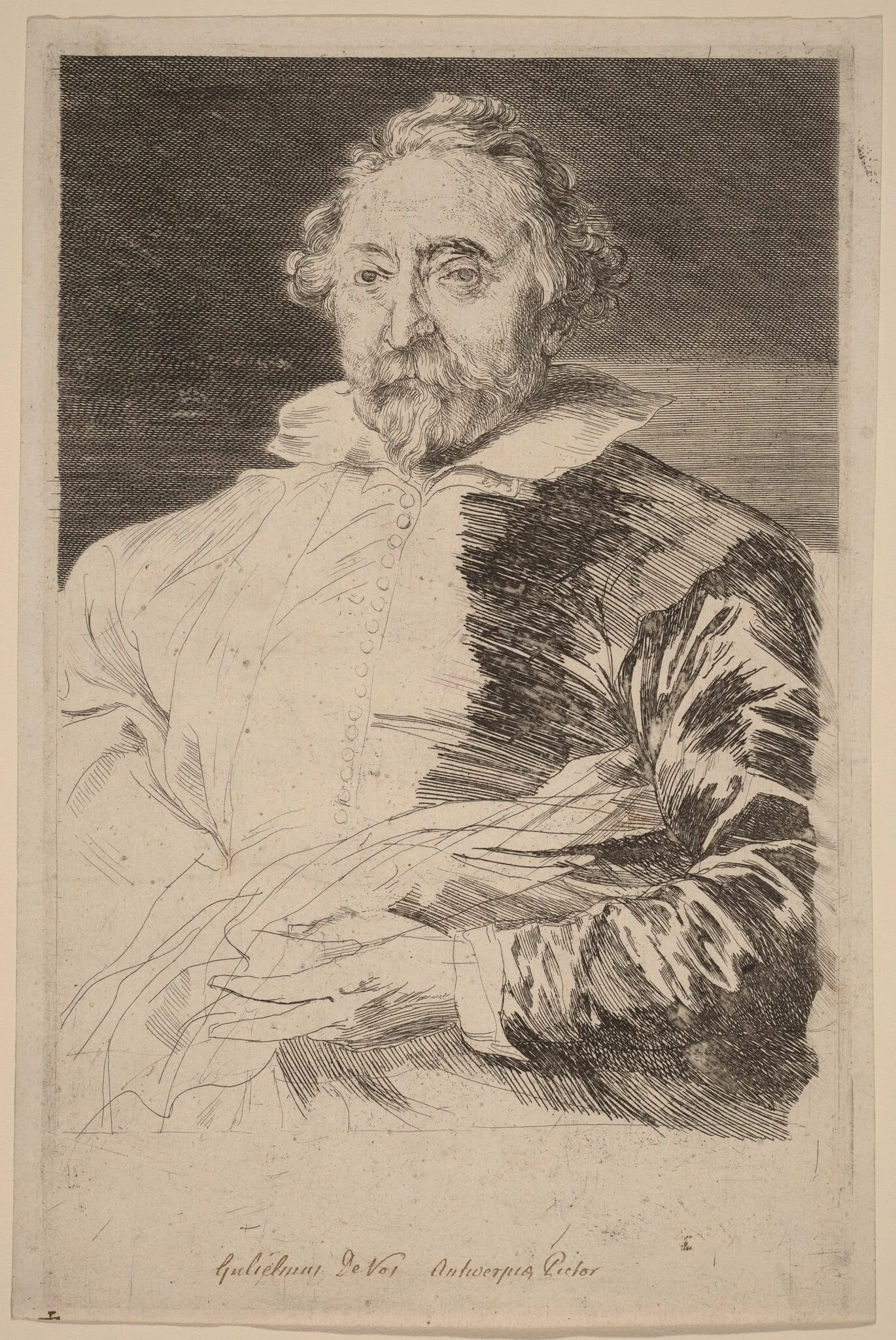 Willem de Vos, by Anthony van Dyck, ink, 1634