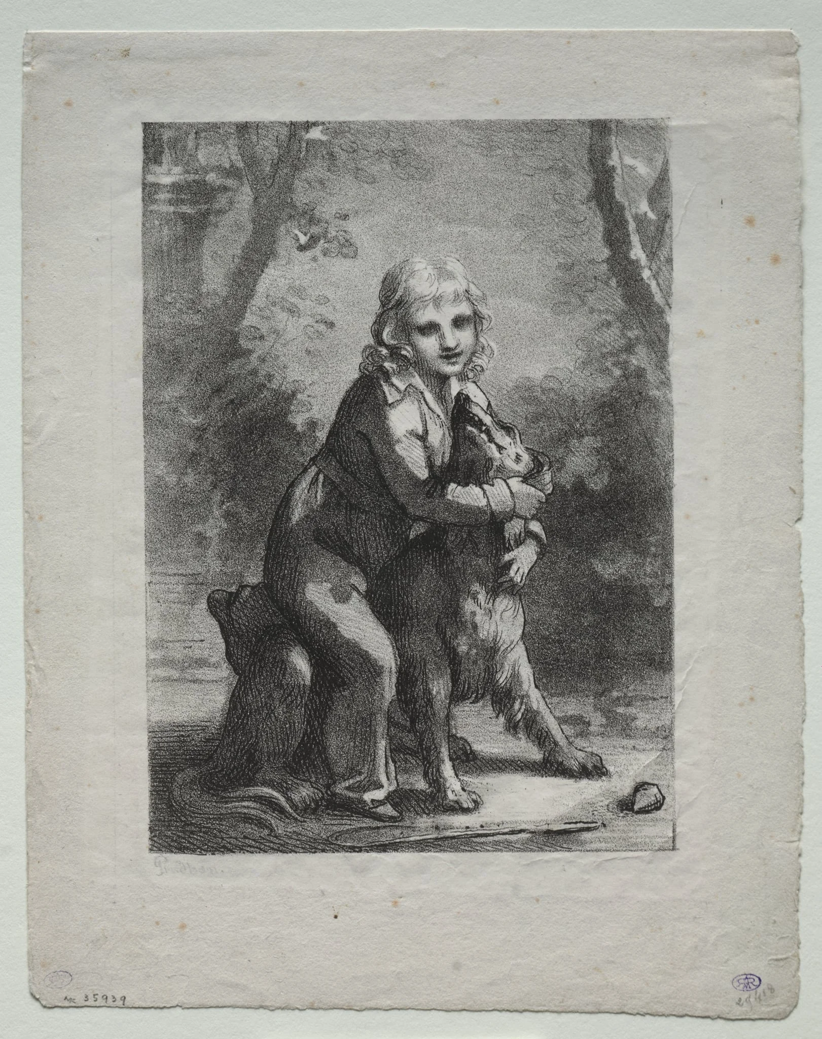 Boy with a Dog, by Pierre Paul Prud'hon, 1822