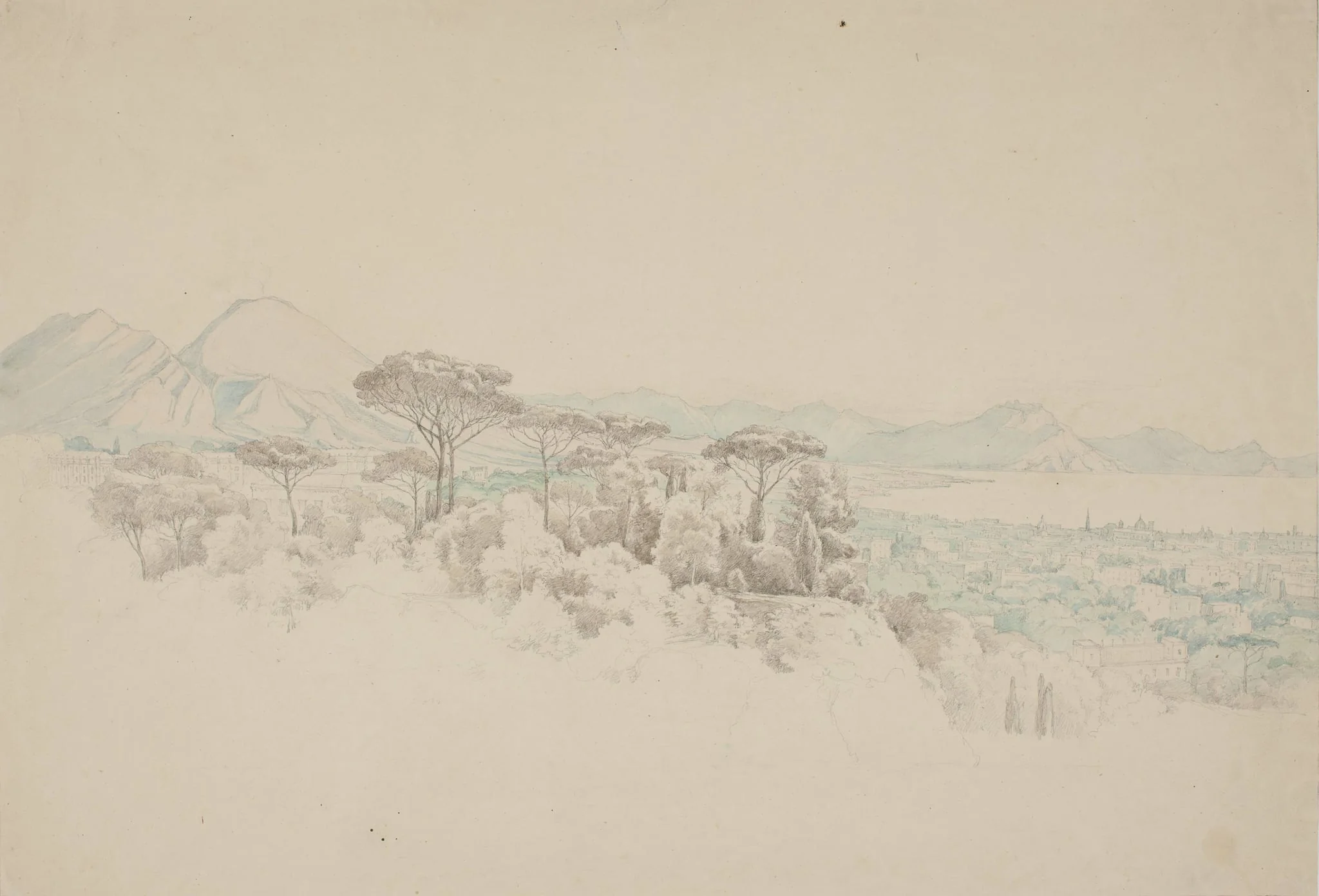 Udsigt fra Castel S. Eleno over Napoli, by Unknown, unspecified, 1850