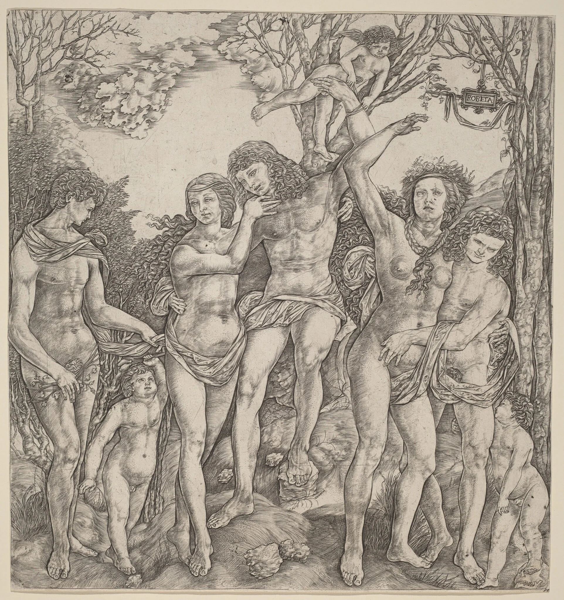 Allegory of Carnal Love, by Cristofano Robetta, ink, 1498