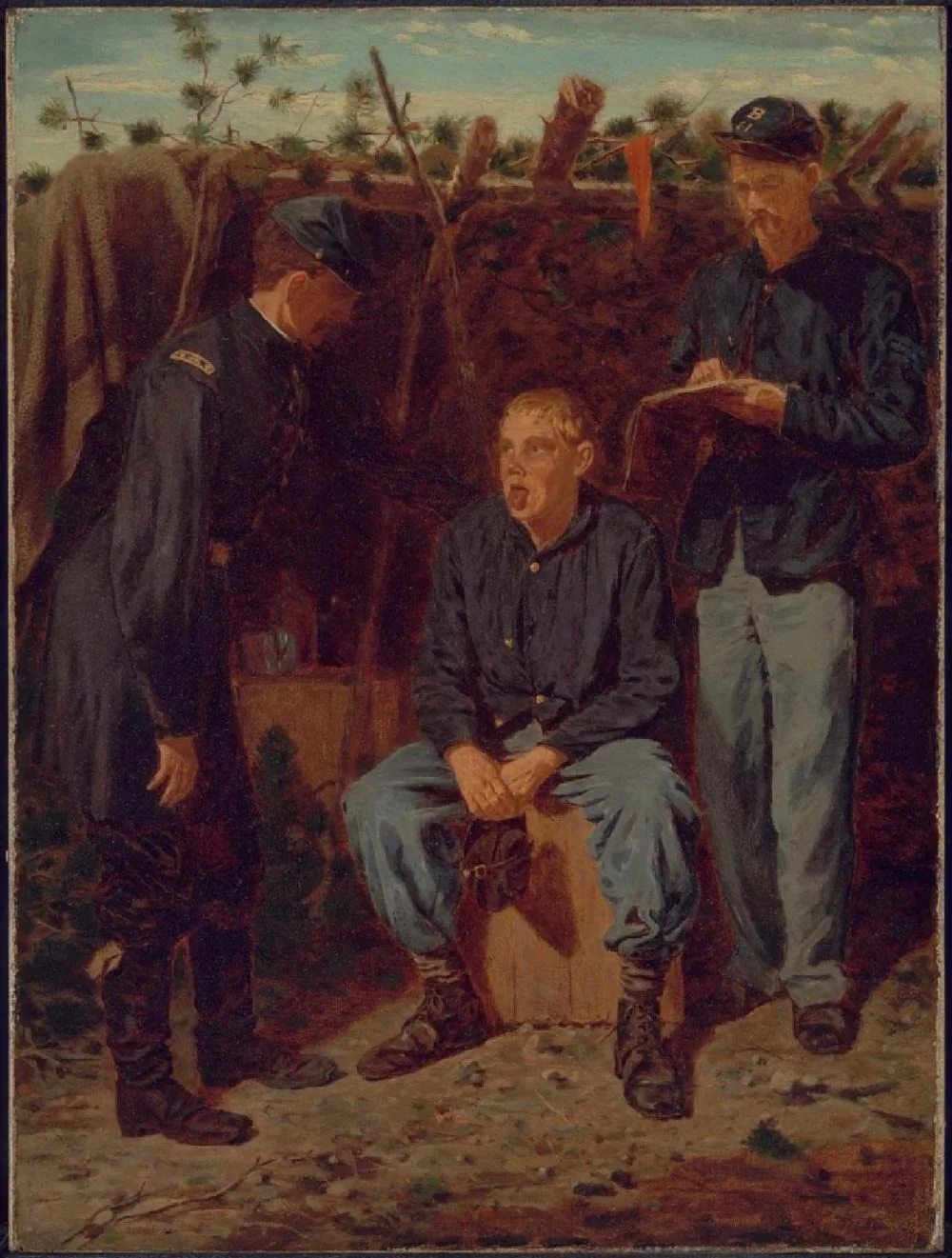 Playing Old Soldier, by Winslow Homer, oil, 1863