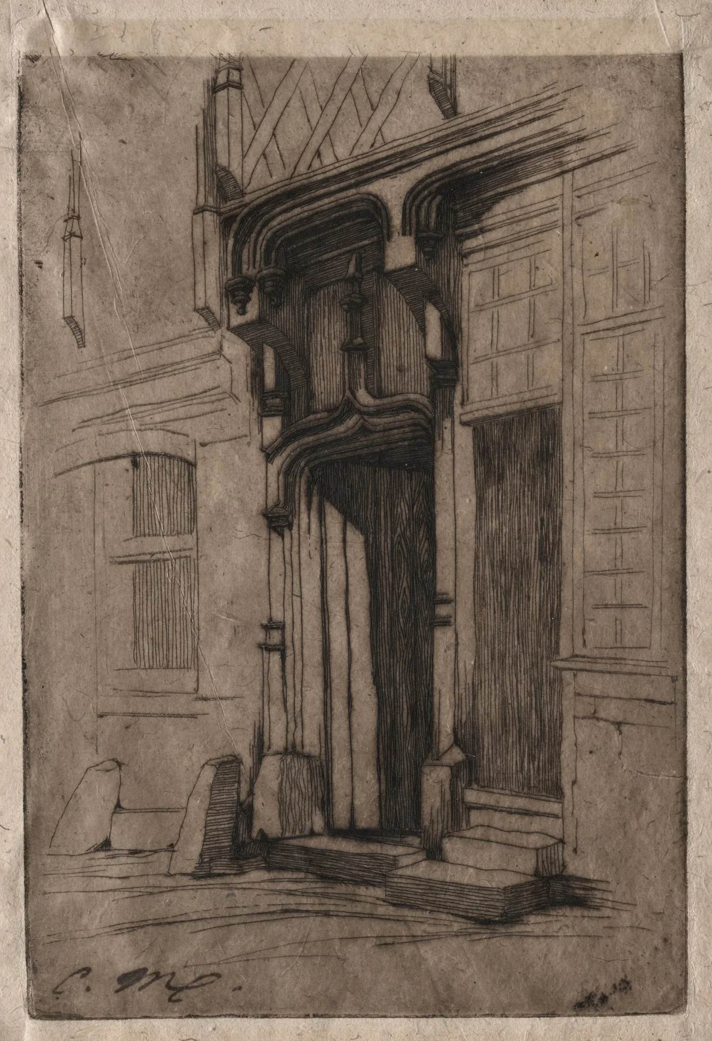 Doorway of an Ancient Convent in the Rue Mirabeau, Bourges