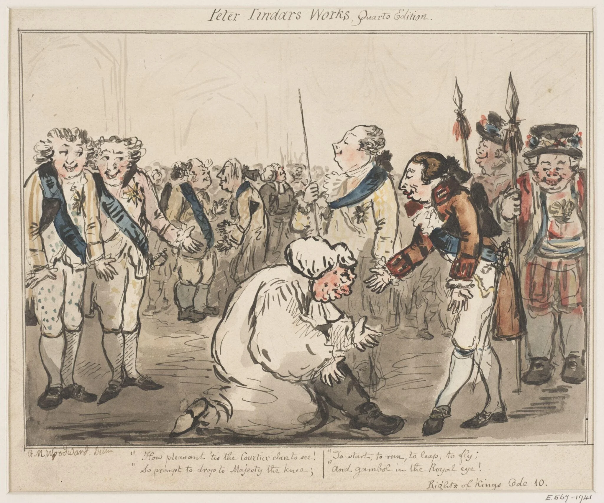 The Rights of Kings, or Loyal Odes to Disloyal Academicans, by George Moutard Woodward, watercolor, 1794