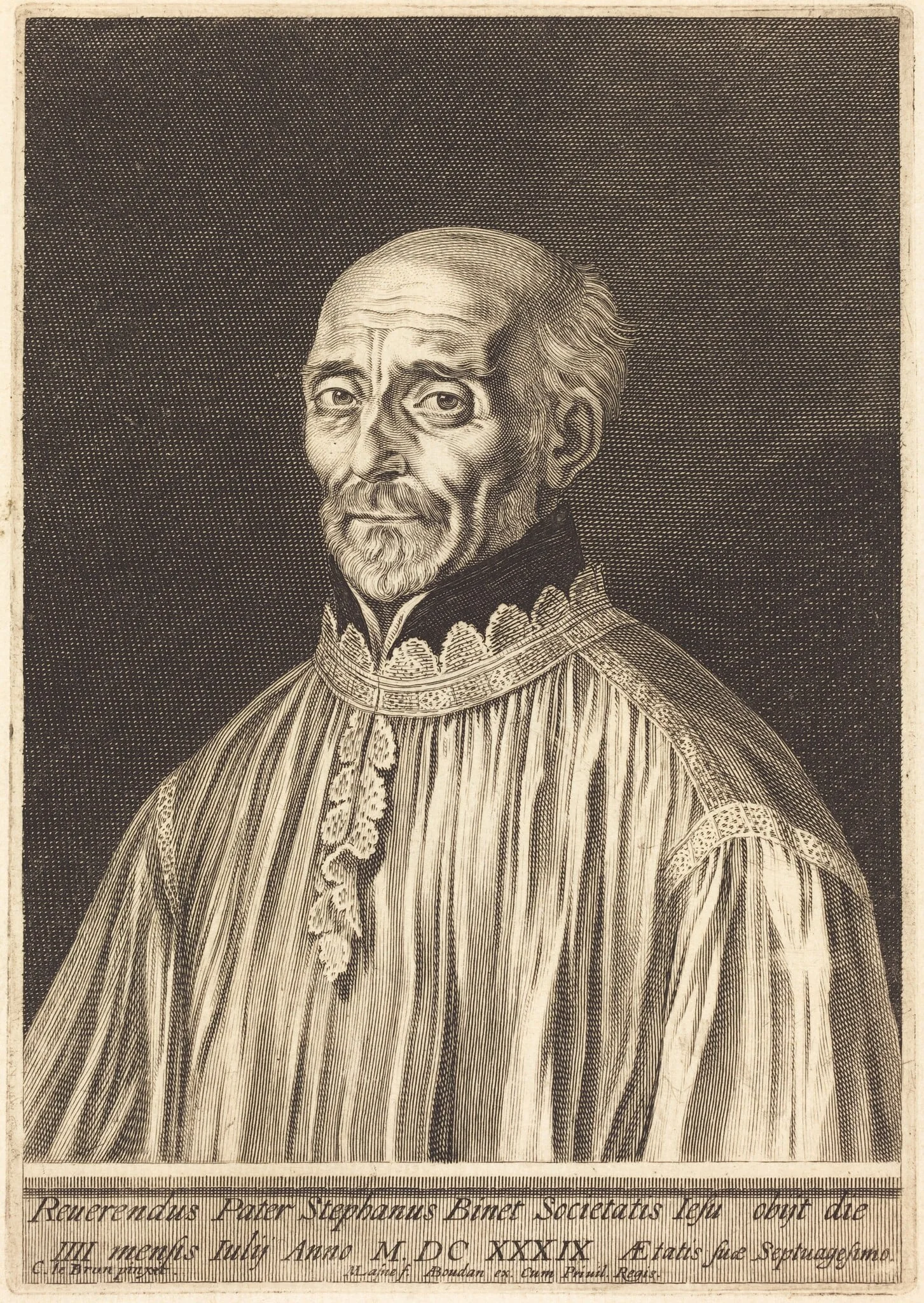 Etienne Binet, by Michel Lasne, ink, 1628