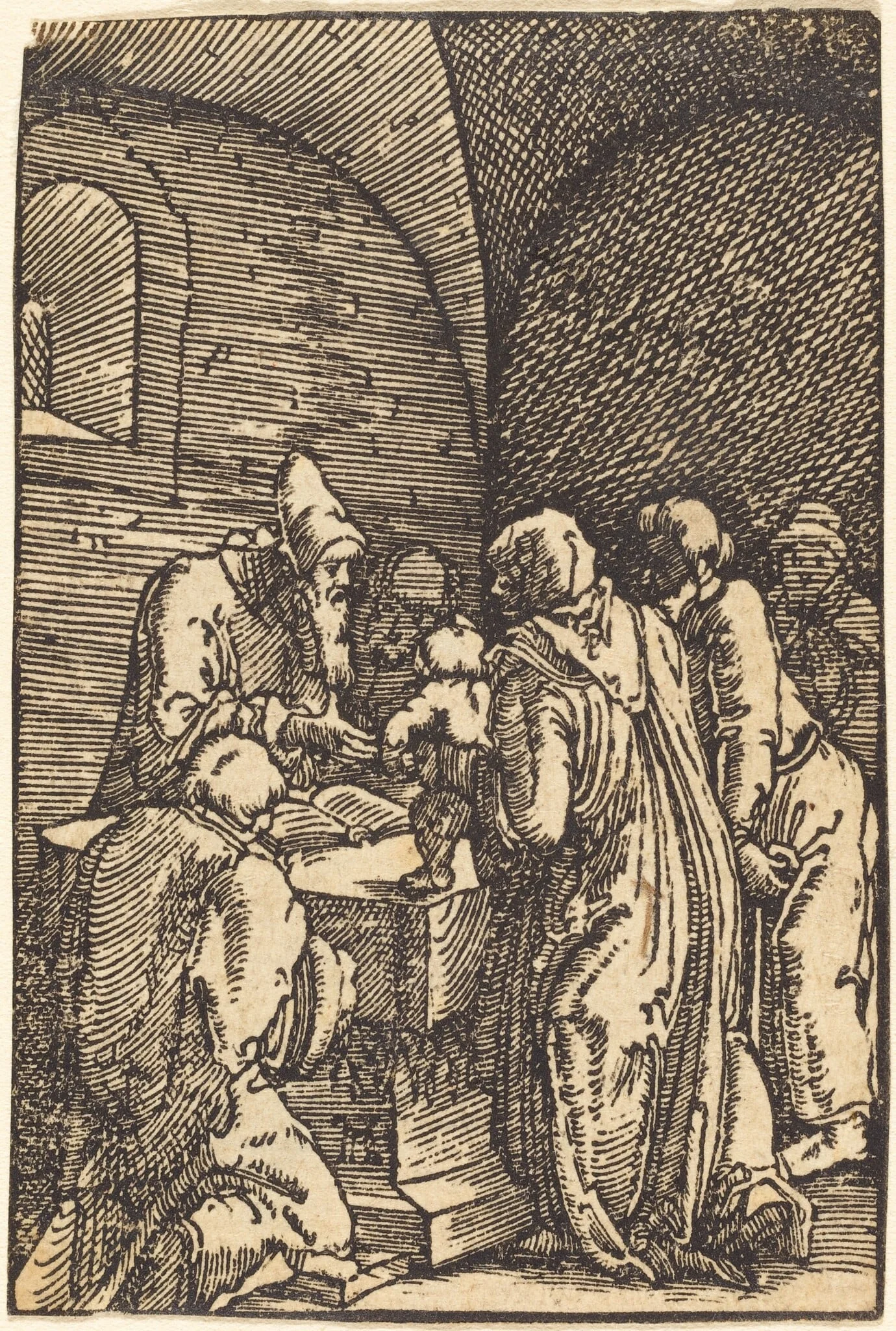The Presentation of Christ in the Temple, by Albrecht Altdorfer, ink, 1513