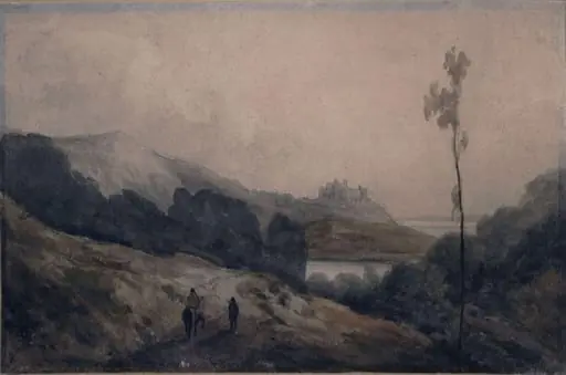 Coast scene in Merionethshire, with Harlech Castle