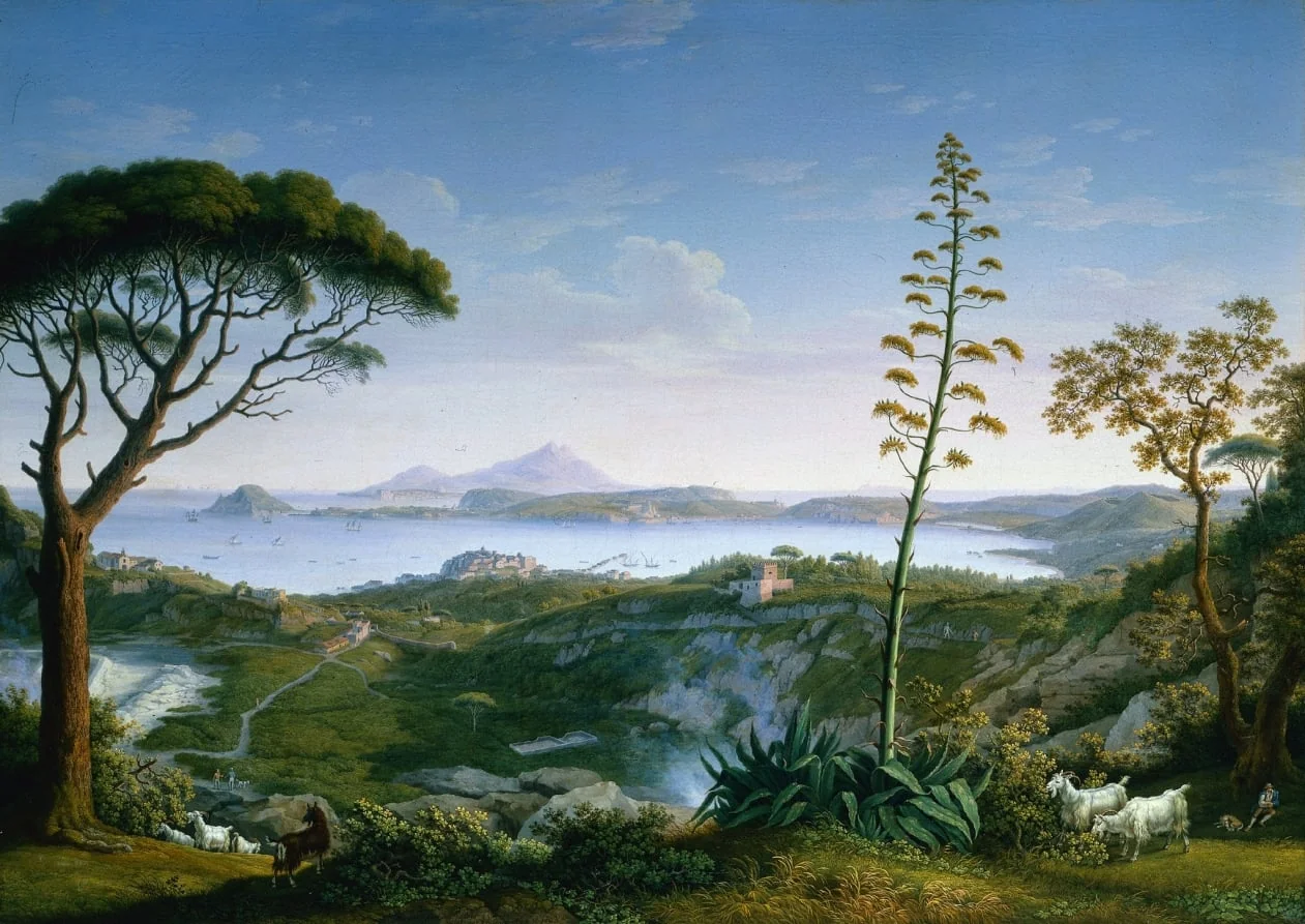 View of the Gulf of Pozzuoli from Solfatara, by Jacob Philipp Hackert, unspecified, 1803