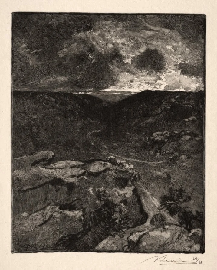 La vallèe de Franchard, by Auguste Lepère, 1888